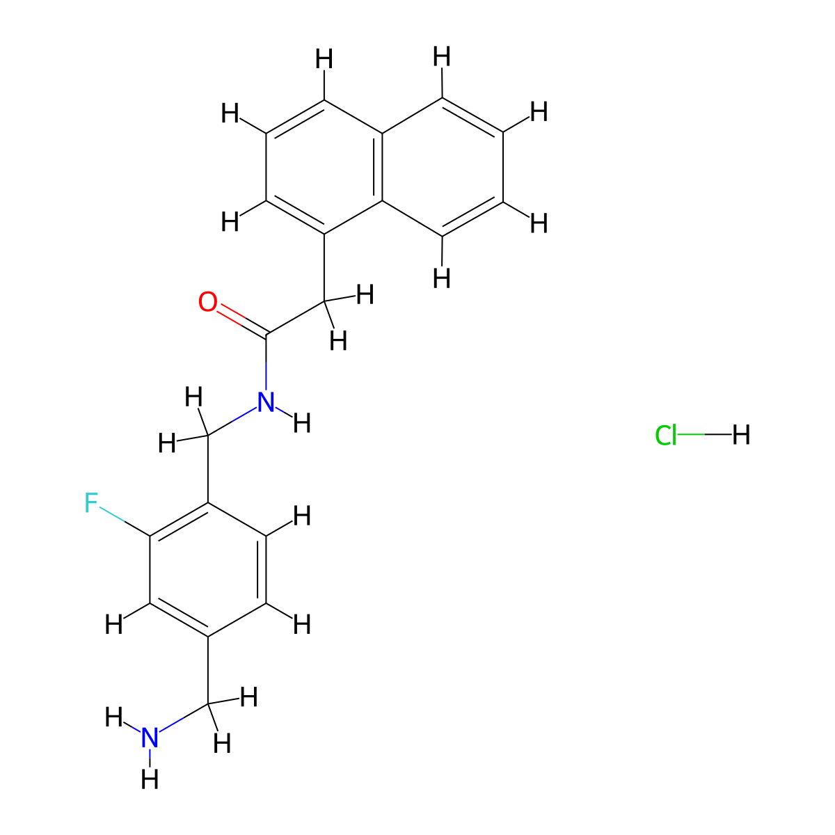 N-[[4-(Aminomethyl)-2-fluorophenyl]methyl]-2-naphthalen-1-ylacetamide;hydrochloride molecular structure, CAS 2418723-02-9