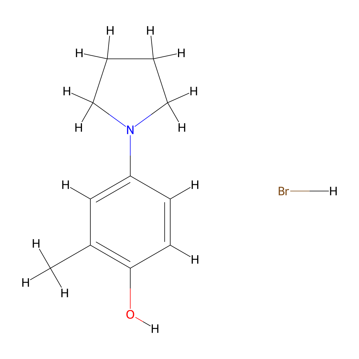 2-Methyl-4-(pyrrolidin-1-yl)phenol hydrobromide molecular structure, CAS 2418723-42-7