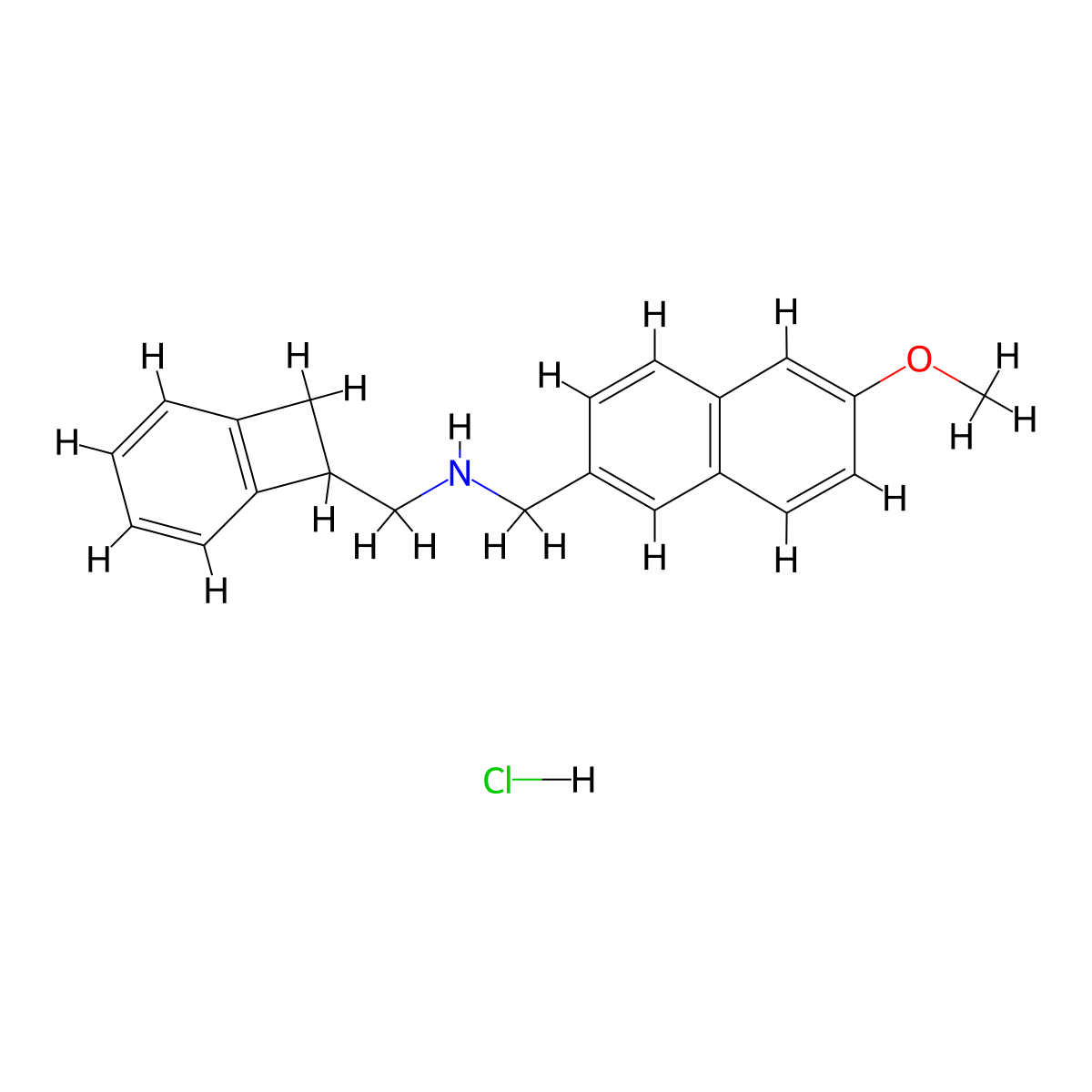 1-(7-Bicyclo[4.2.0]octa-1,3,5-trienyl)-N-[(6-methoxynaphthalen-2-yl)methyl]methanamine;hydrochloride molecular structure, CAS 2418723-66-5