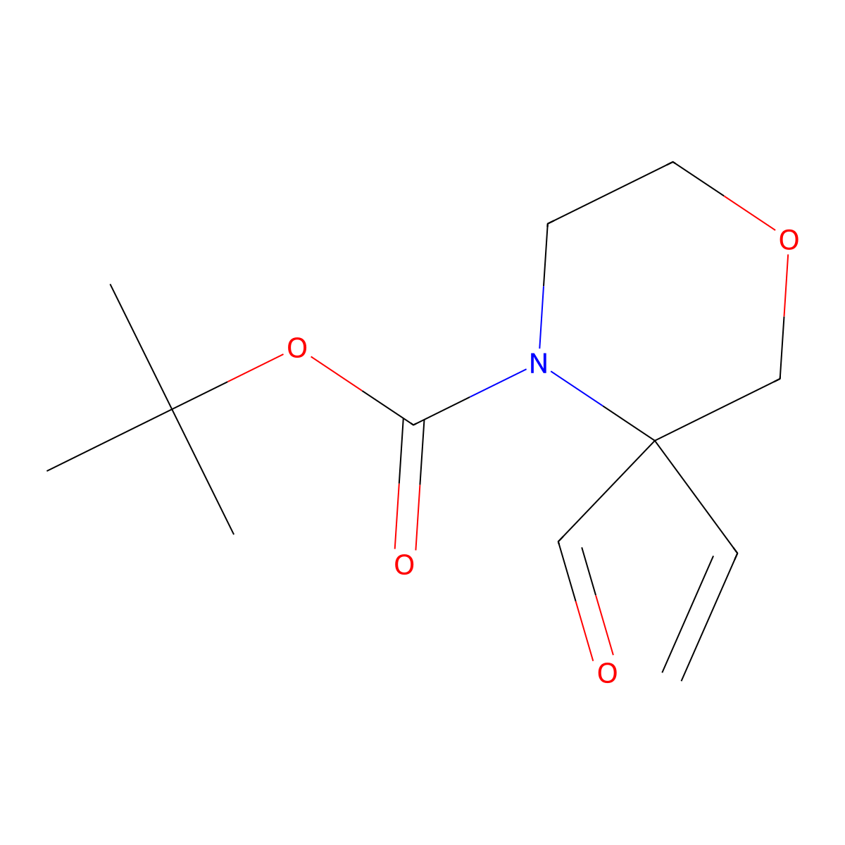 Tert-butyl 3-ethenyl-3-formylmorpholine-4-carboxylate molecular structure, CAS 2418724-04-4