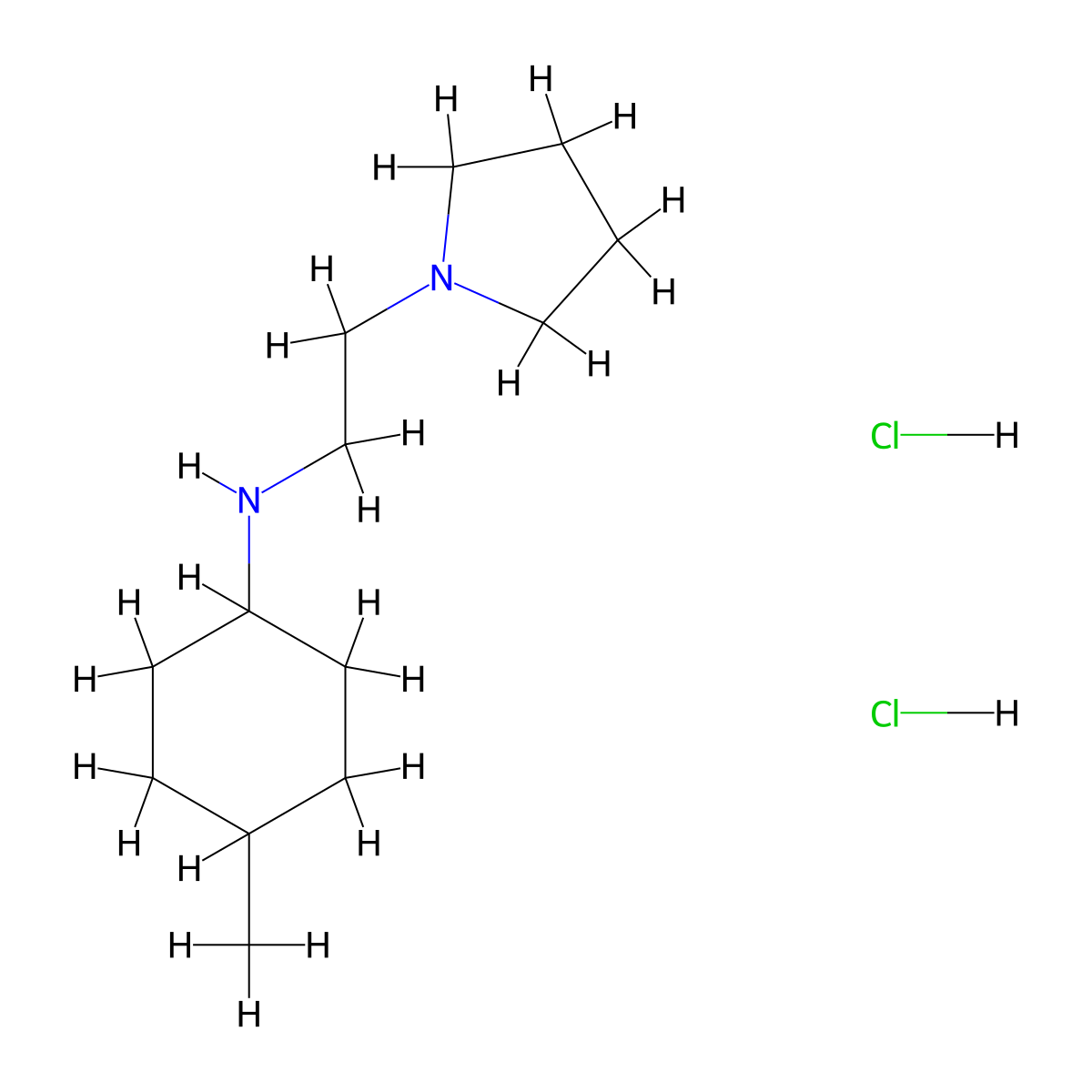 4-Methyl-N-(2-pyrrolidin-1-ylethyl)cyclohexan-1-amine;dihydrochloride molecular structure, CAS 2418724-33-9
