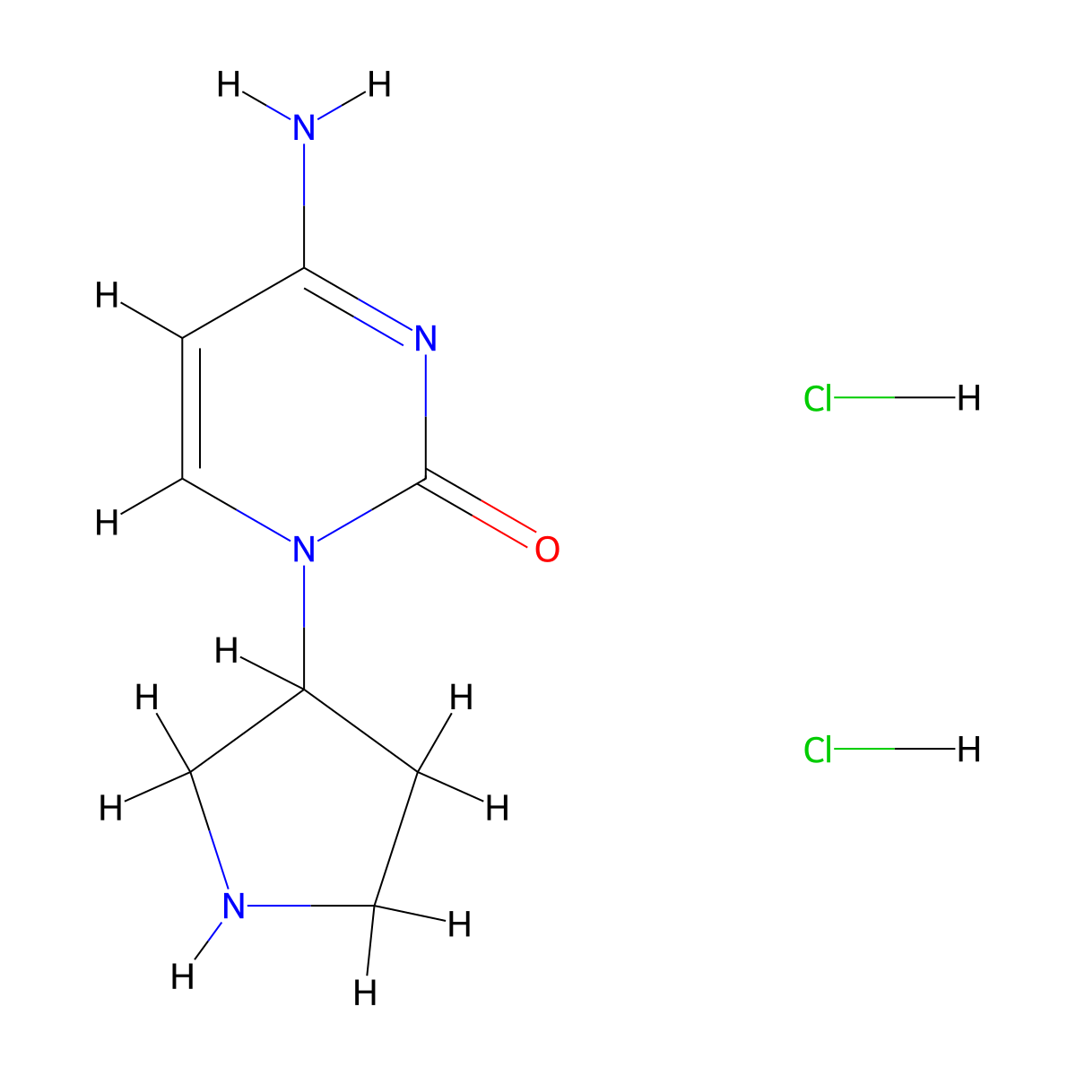 4-Amino-1-(pyrrolidin-3-yl)-1,2-dihydropyrimidin-2-one dihydrochloride molecular structure, CAS 2418726-21-1