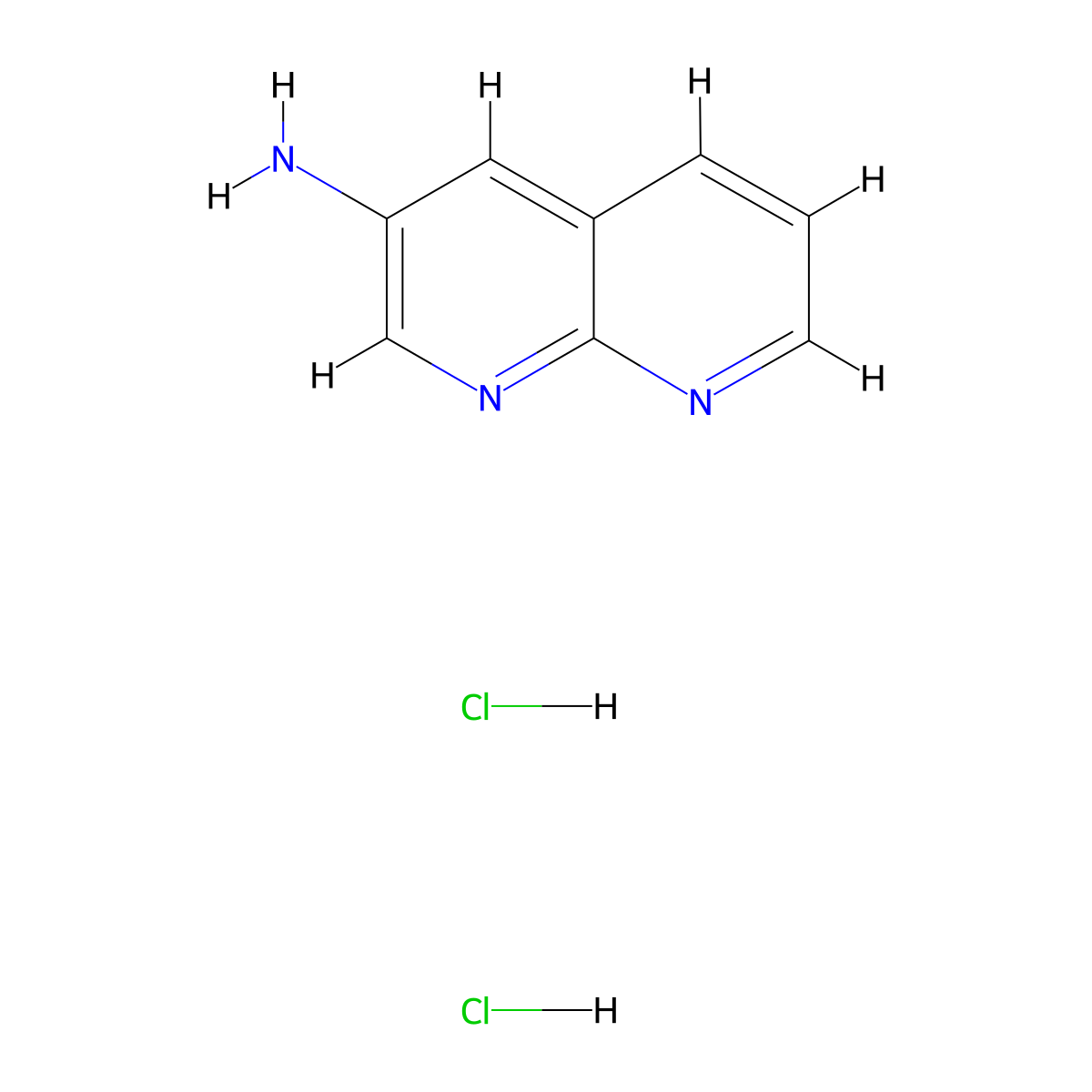 1,8-Naphthyridin-3-amine dihydrochloride molecular structure, CAS 2418726-84-6