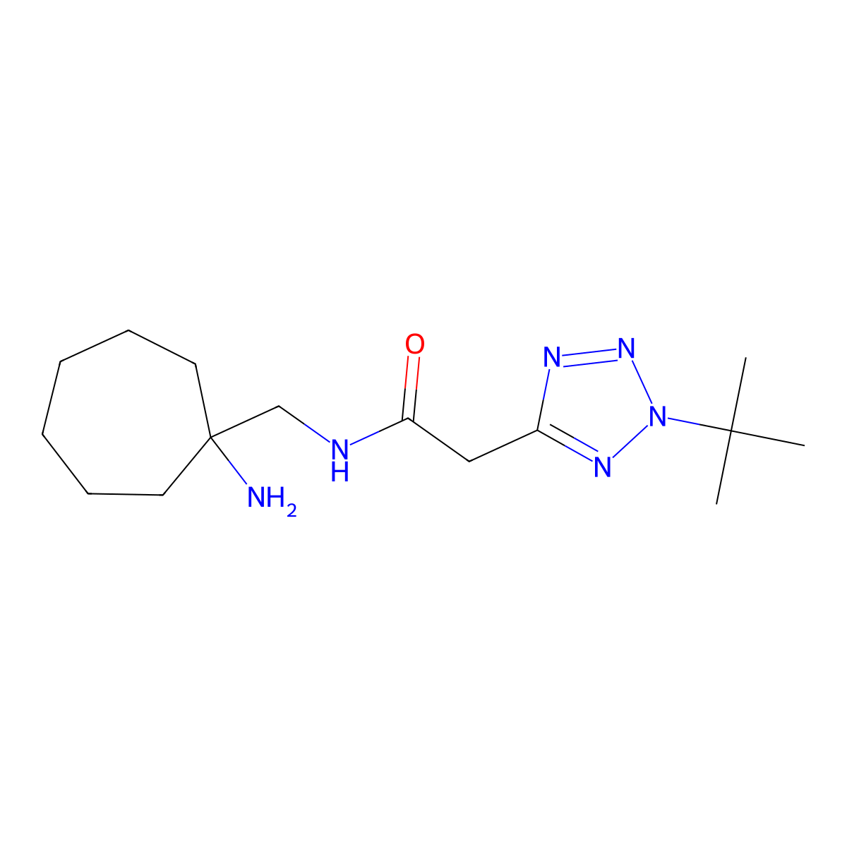 N-[(1-aminocycloheptyl)methyl]-2-(2-tert-butyl-2H-1,2,3,4-tetrazol-5-yl)acetamide molecular structure, CAS 2418726-92-6
