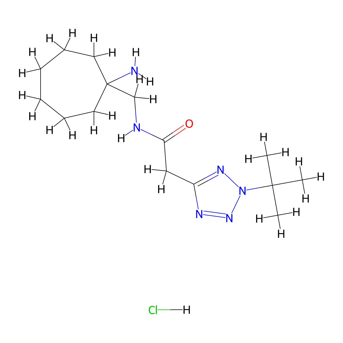 N-[(1-Aminocycloheptyl)methyl]-2-(2-tert-butyltetrazol-5-yl)acetamide;hydrochloride molecular structure, CAS 2418726-93-7