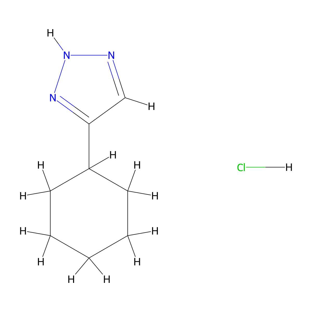 4-cyclohexyl-1H-1,2,3-triazole hydrochloride molecular structure, CAS 2418726-98-2