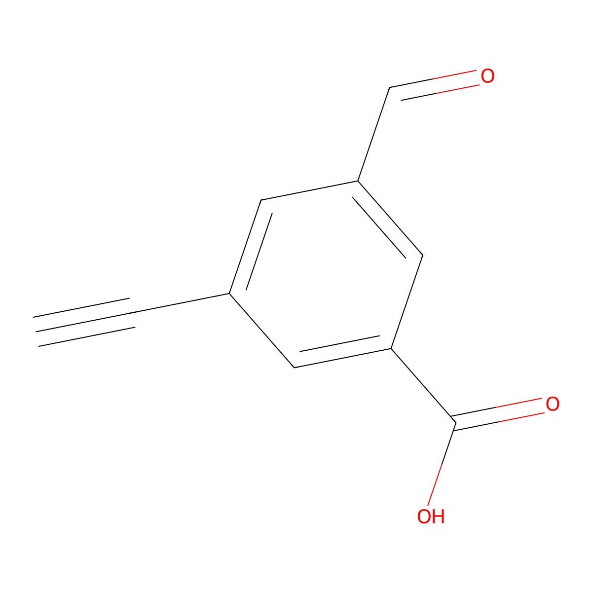 3-Ethynyl-5-formylbenzoic acid molecular structure, CAS 2418727-05-4