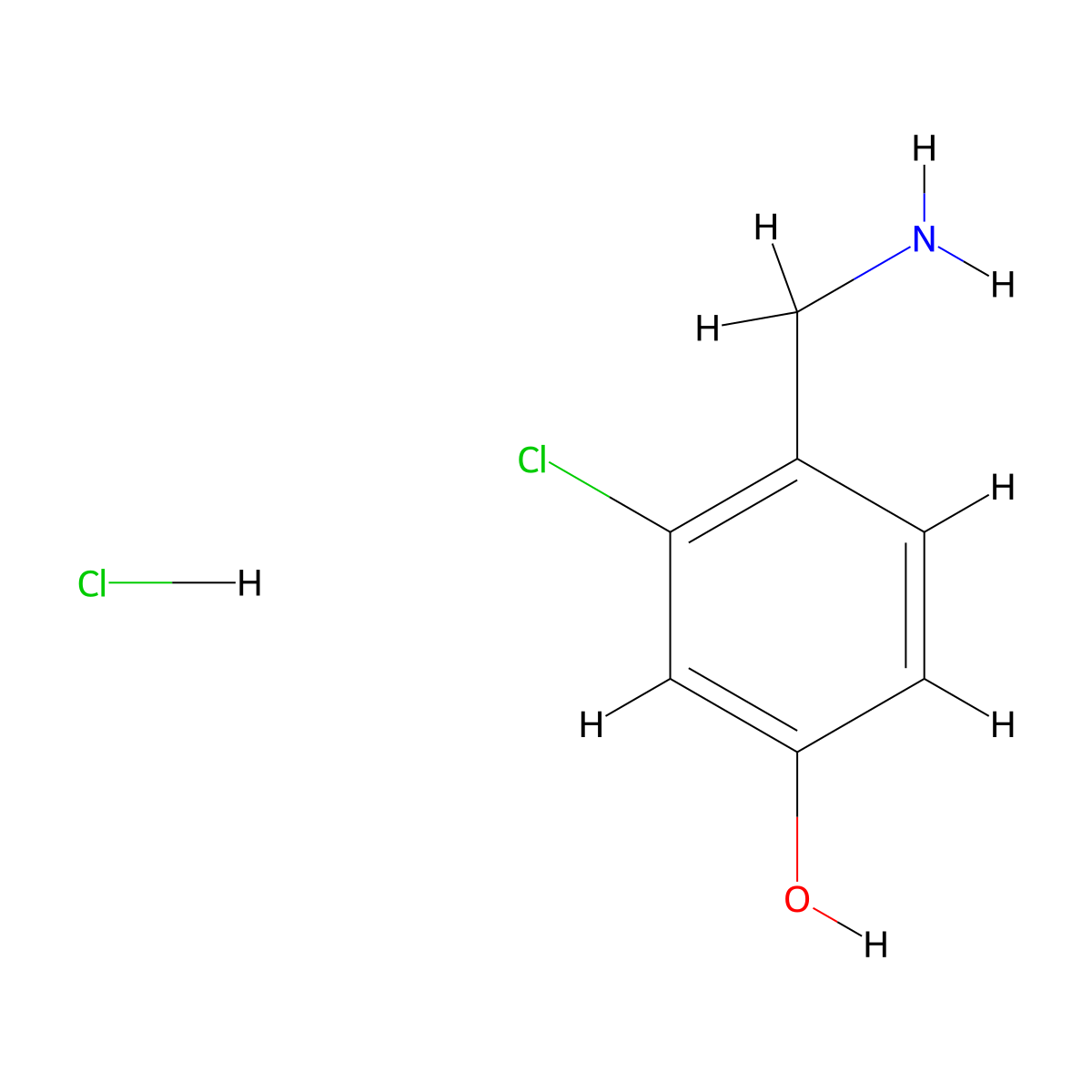 4-Aminomethyl-3-chloro-phenol hydrochloride molecular structure, CAS 2418727-24-7