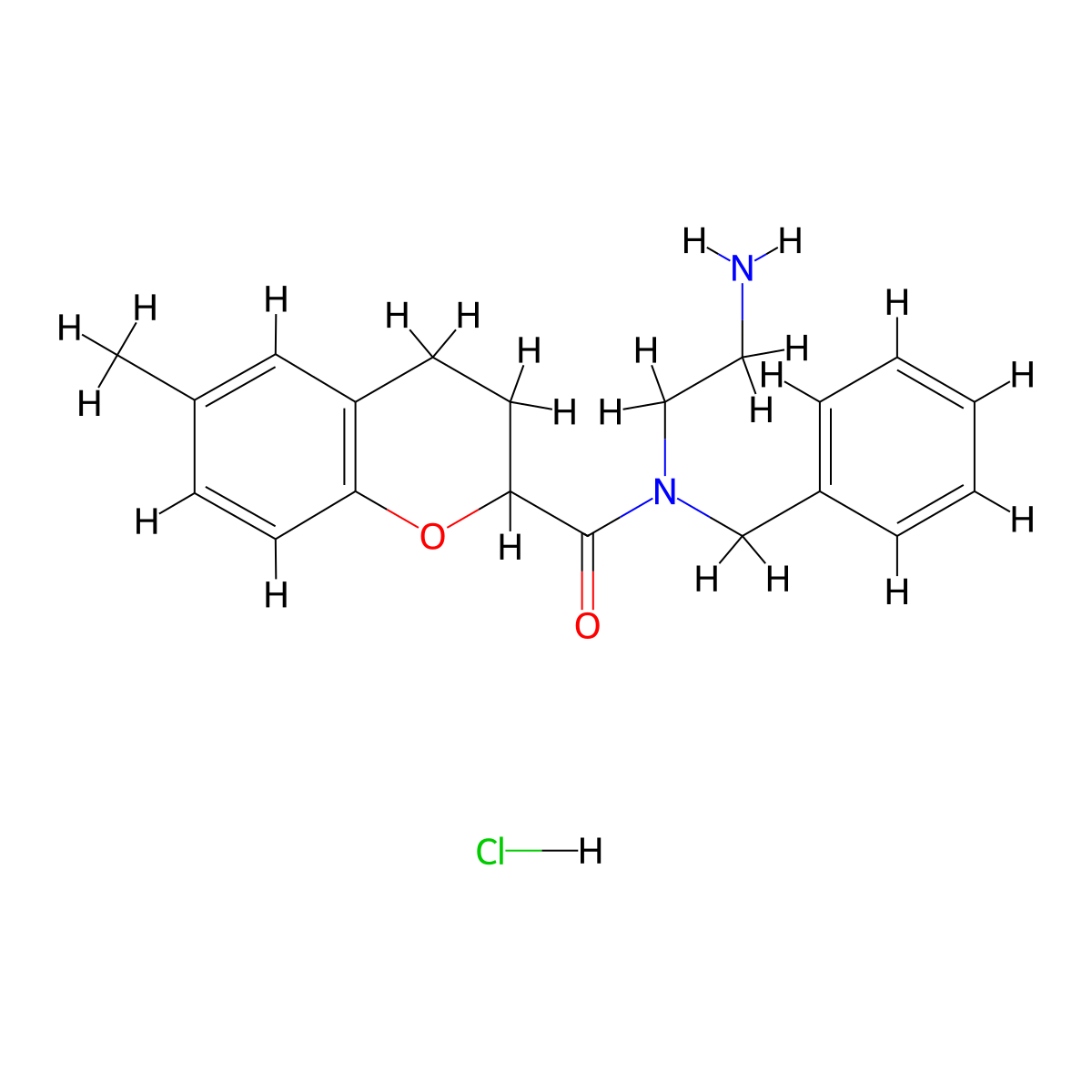 N-(2-aminoethyl)-N-benzyl-6-methyl-3,4-dihydro-2H-1-benzopyran-2-carboxamide hydrochloride molecular structure, CAS 2418727-48-5