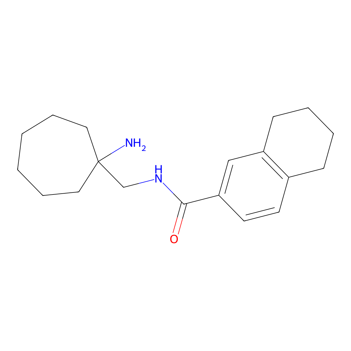 N-[(1-aminocycloheptyl)methyl]-5,6,7,8-tetrahydronaphthalene-2-carboxamide molecular structure, CAS 2418729-86-7