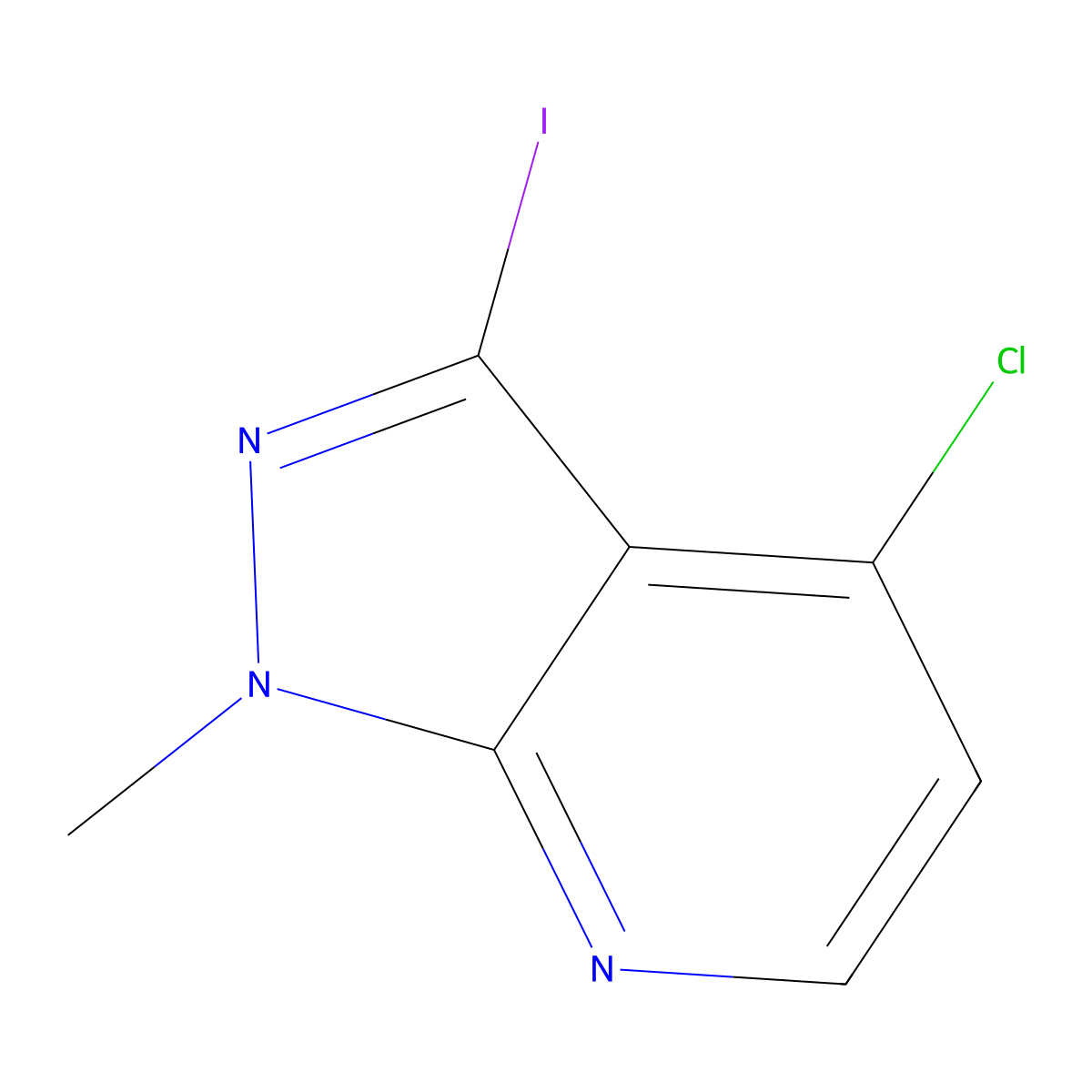 4-chloro-3-iodo-1-methyl-1H-pyrazolo[3,4-b]pyridine molecular structure, CAS 2418731-79-8