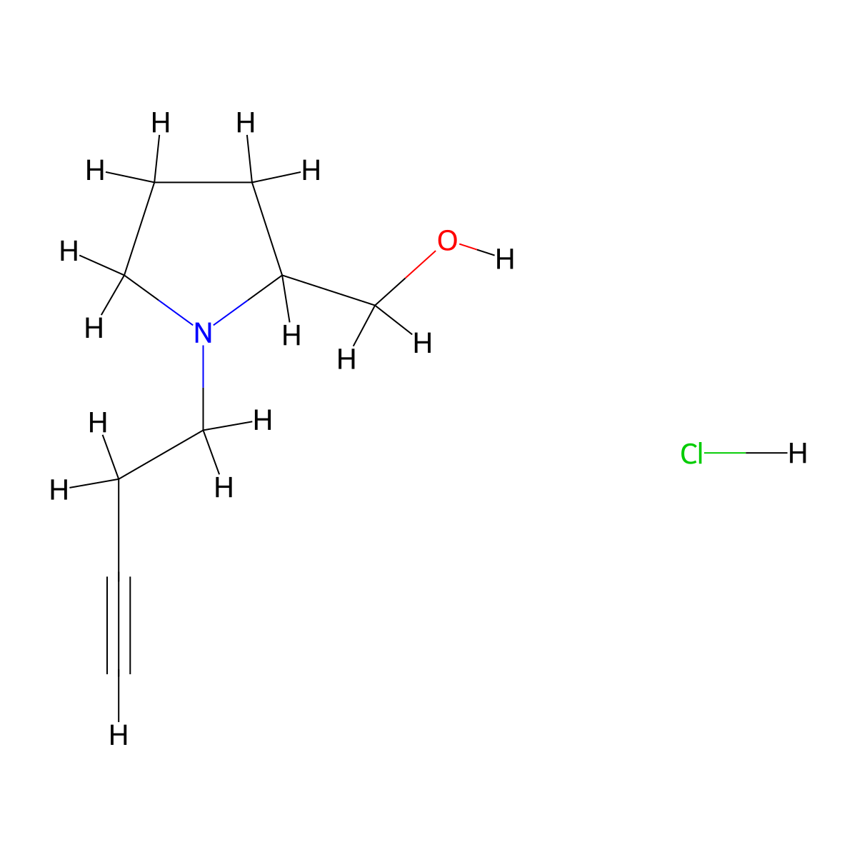 (1-But-3-ynylpyrrolidin-2-yl)methanol;hydrochloride molecular structure, CAS 2418731-84-5