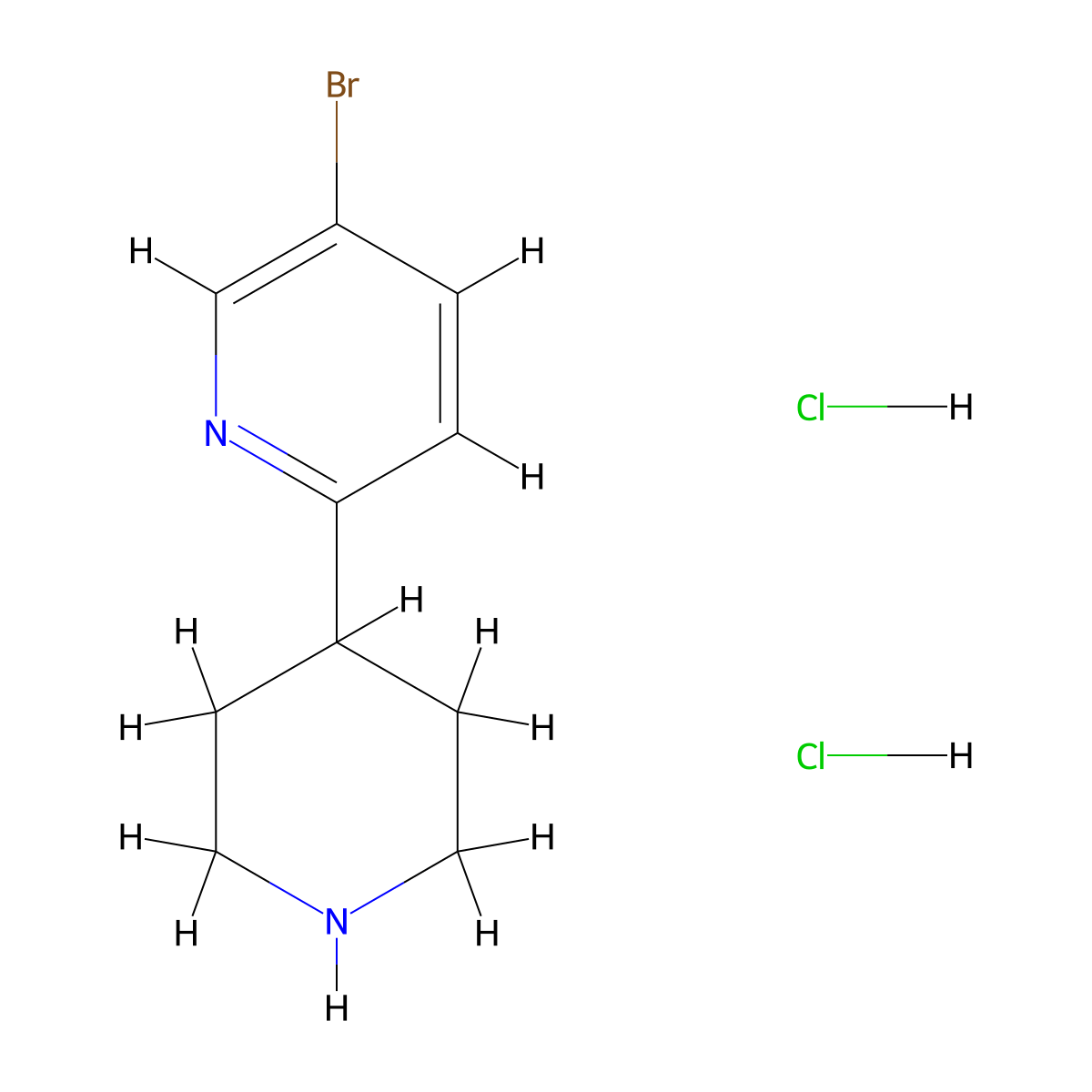 5-Bromo-2-(piperidin-4-yl)pyridine dihydrochloride molecular structure, CAS 2418731-98-1