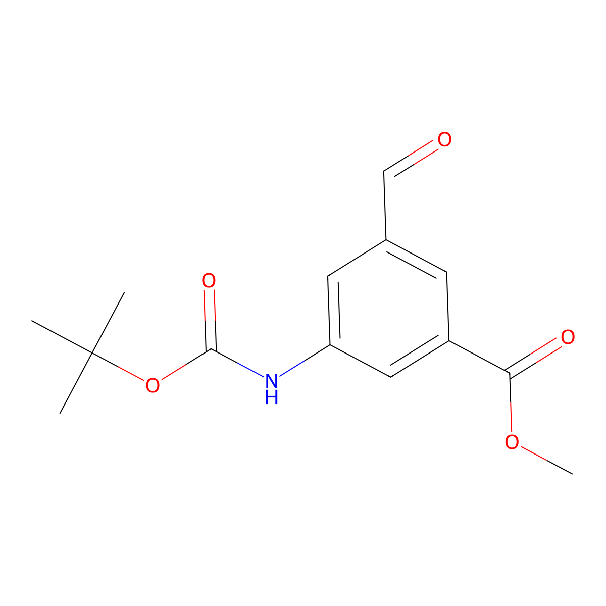 Methyl 3-{[(tert-butoxy)carbonyl]amino}-5-formylbenzoate molecular structure, CAS 2418733-52-3