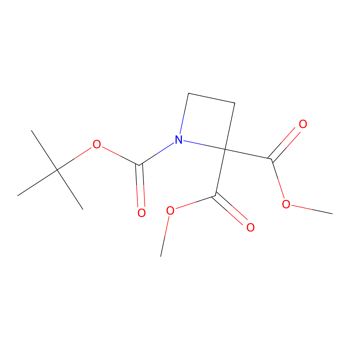 1-Tert-butyl 2,2-dimethyl azetidine-1,2,2-tricarboxylate molecular structure, CAS 2418733-75-0