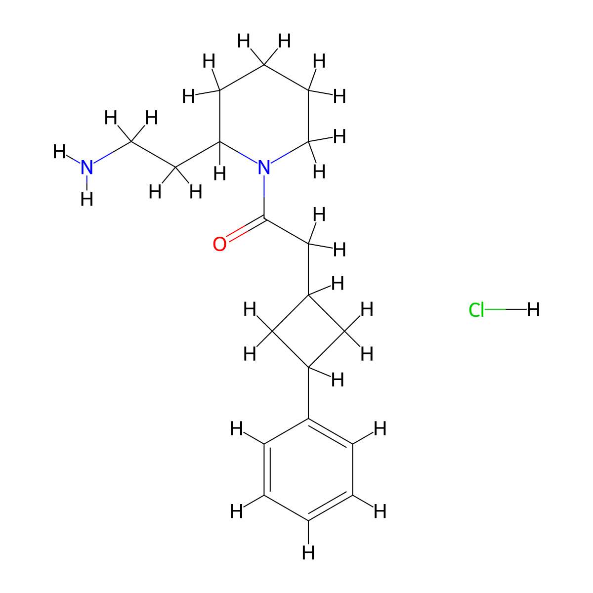 1-[2-(2-Aminoethyl)piperidin-1-yl]-2-(3-phenylcyclobutyl)ethan-1-one hydrochloride molecular structure, CAS 2418734-86-6