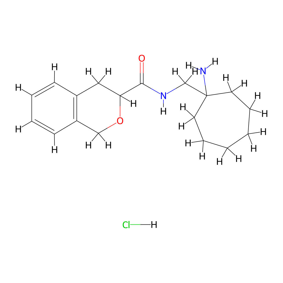 N-[(1-aminocycloheptyl)methyl]-3,4-dihydro-1H-2-benzopyran-3-carboxamide hydrochloride molecular structure, CAS 2418734-88-8