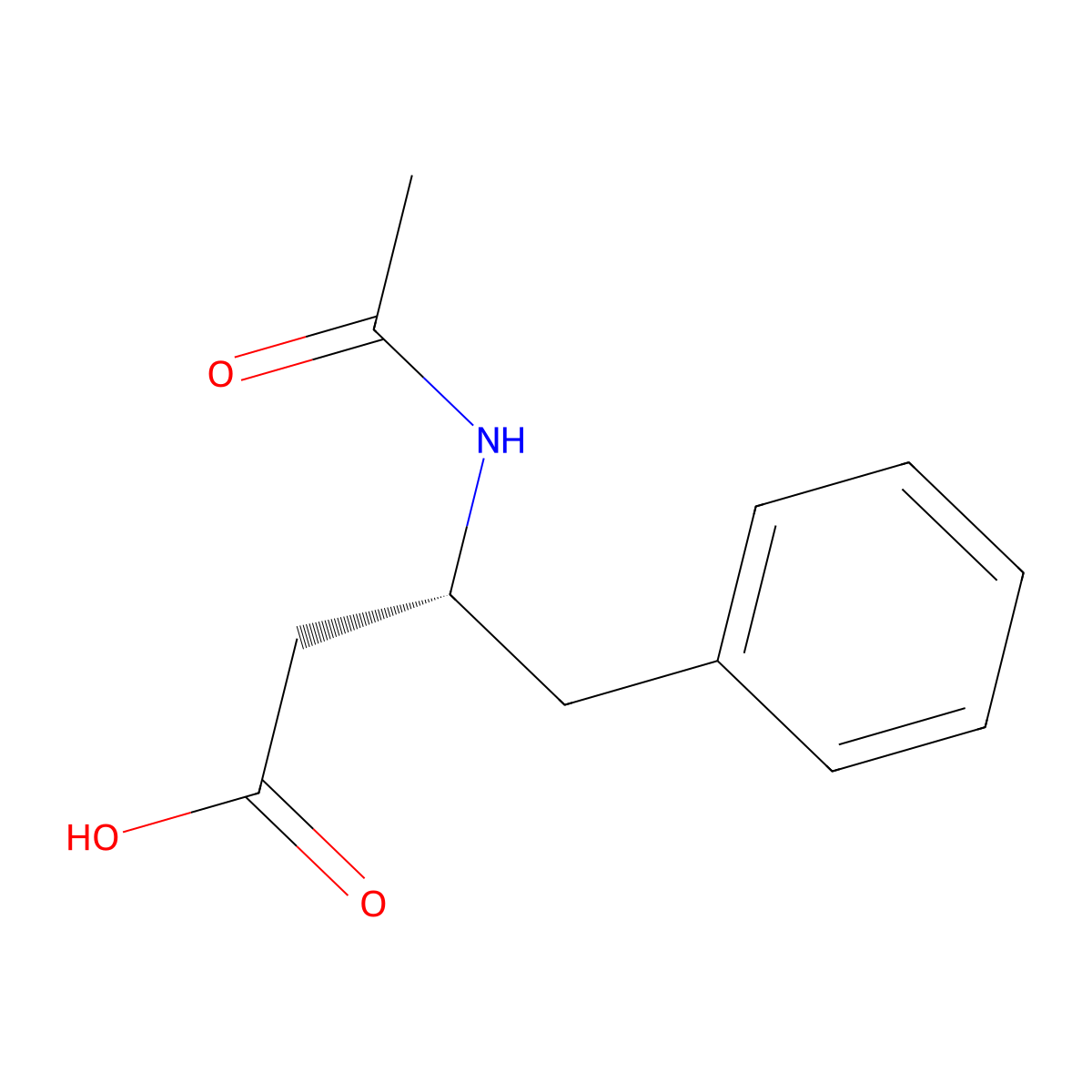 (3R)-3-acetamido-4-phenylbutanoic acid molecular structure, CAS 2418811-91-1