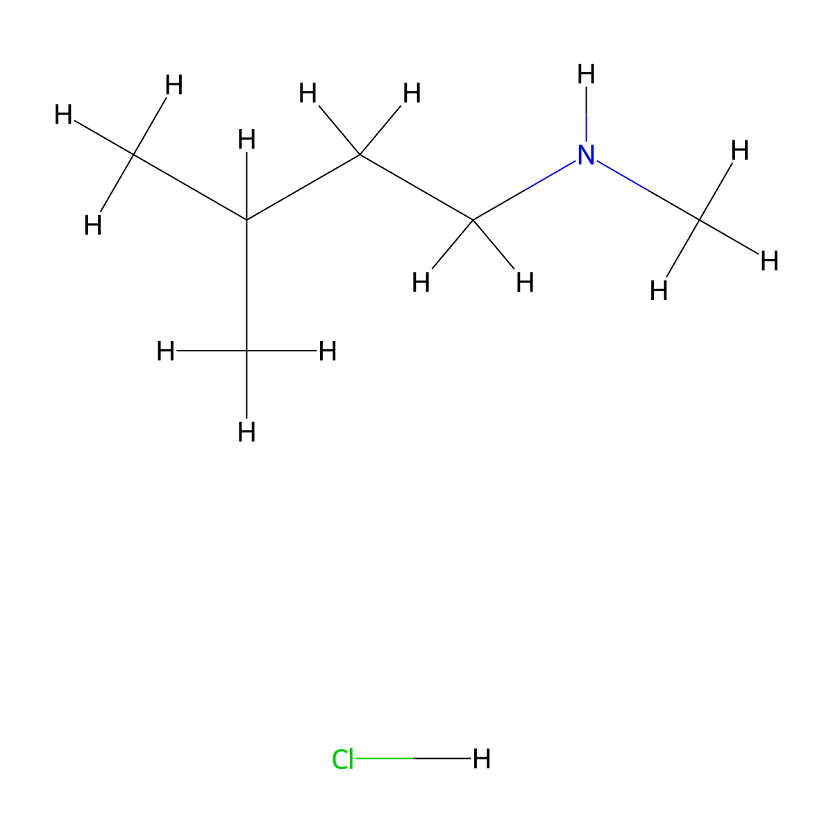 Methyl(3-methylbutyl)amine hydrochloride molecular structure, CAS 2419-59-2