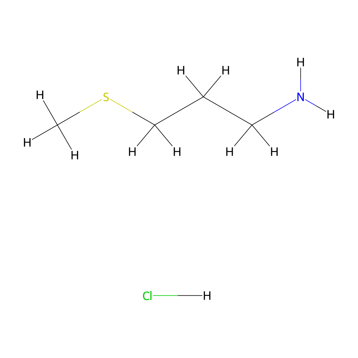 Propylamine, 3-(methylthio)-, hydrochloride molecular structure, CAS 2419-62-7