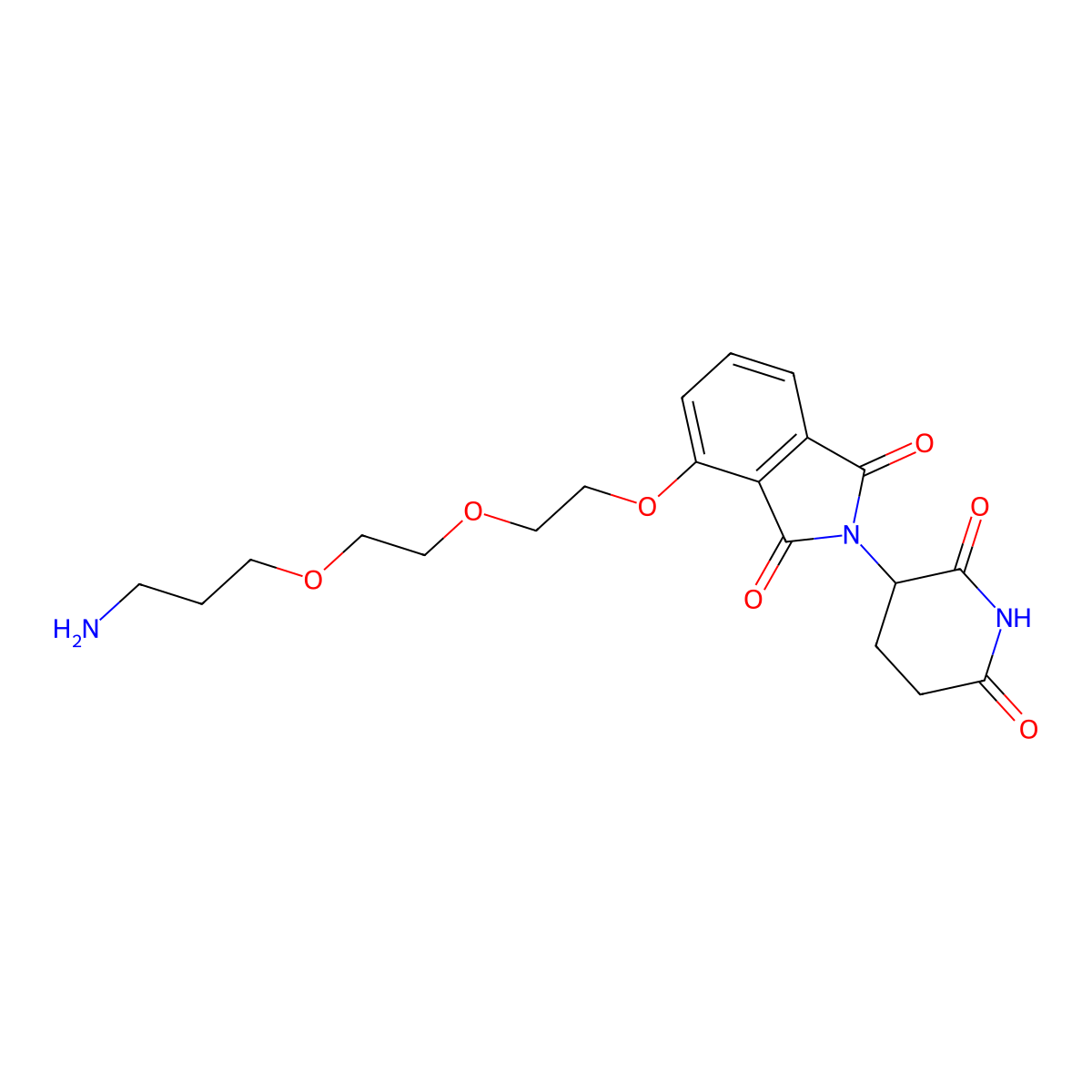 4-[2-[2-(3-Aminopropoxy)ethoxy]ethoxy]-2-(2,6-dioxo-3-piperidyl)isoindoline-1,3-dione molecular structure, CAS 2419134-01-1