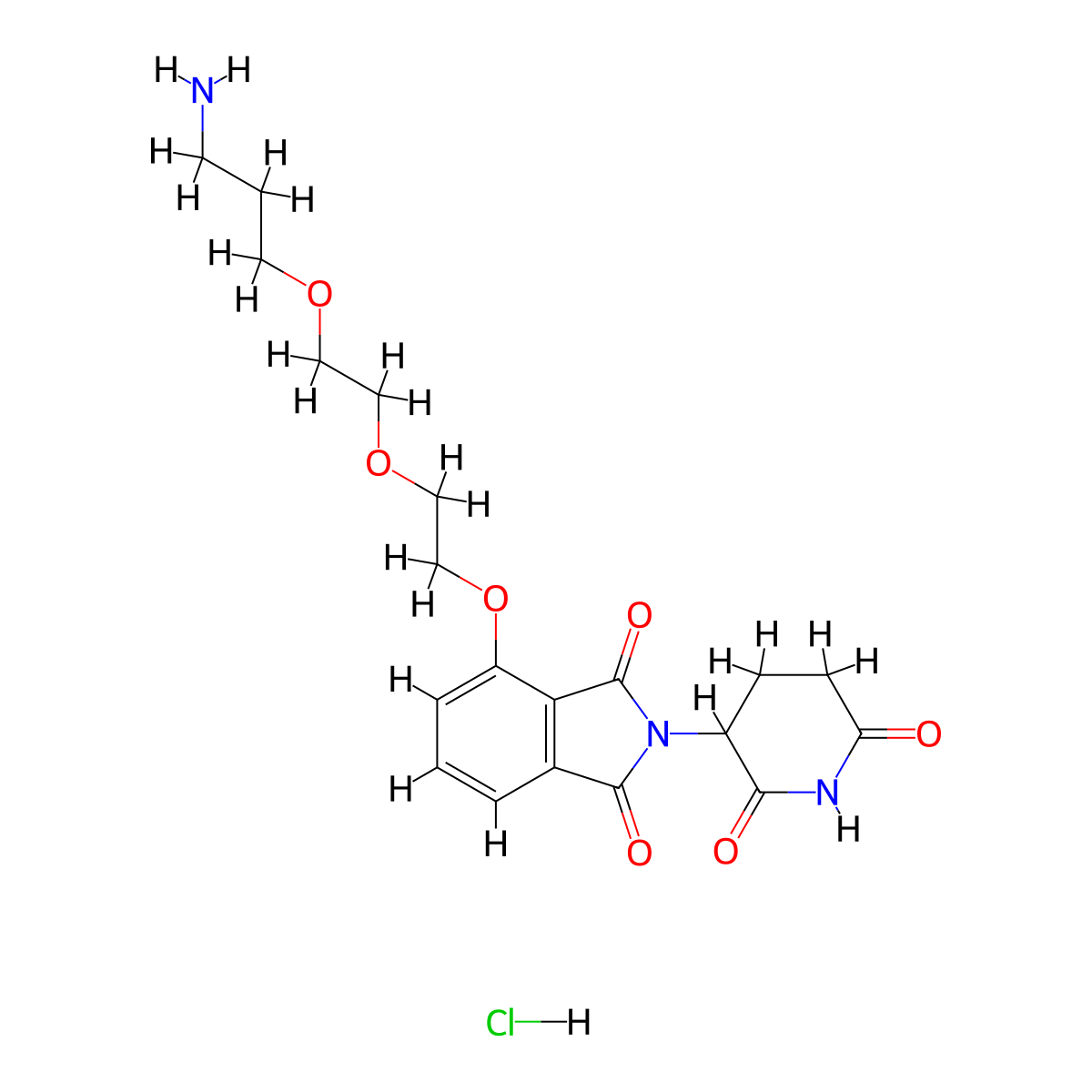 4-{2-[2-(3-aminopropoxy)ethoxy]ethoxy}-2-(2,6-dioxopiperidin-3-yl)-2,3-dihydro-1H-isoindole-1,3-dione hydrochloride molecular structure, CAS 2419134-02-2