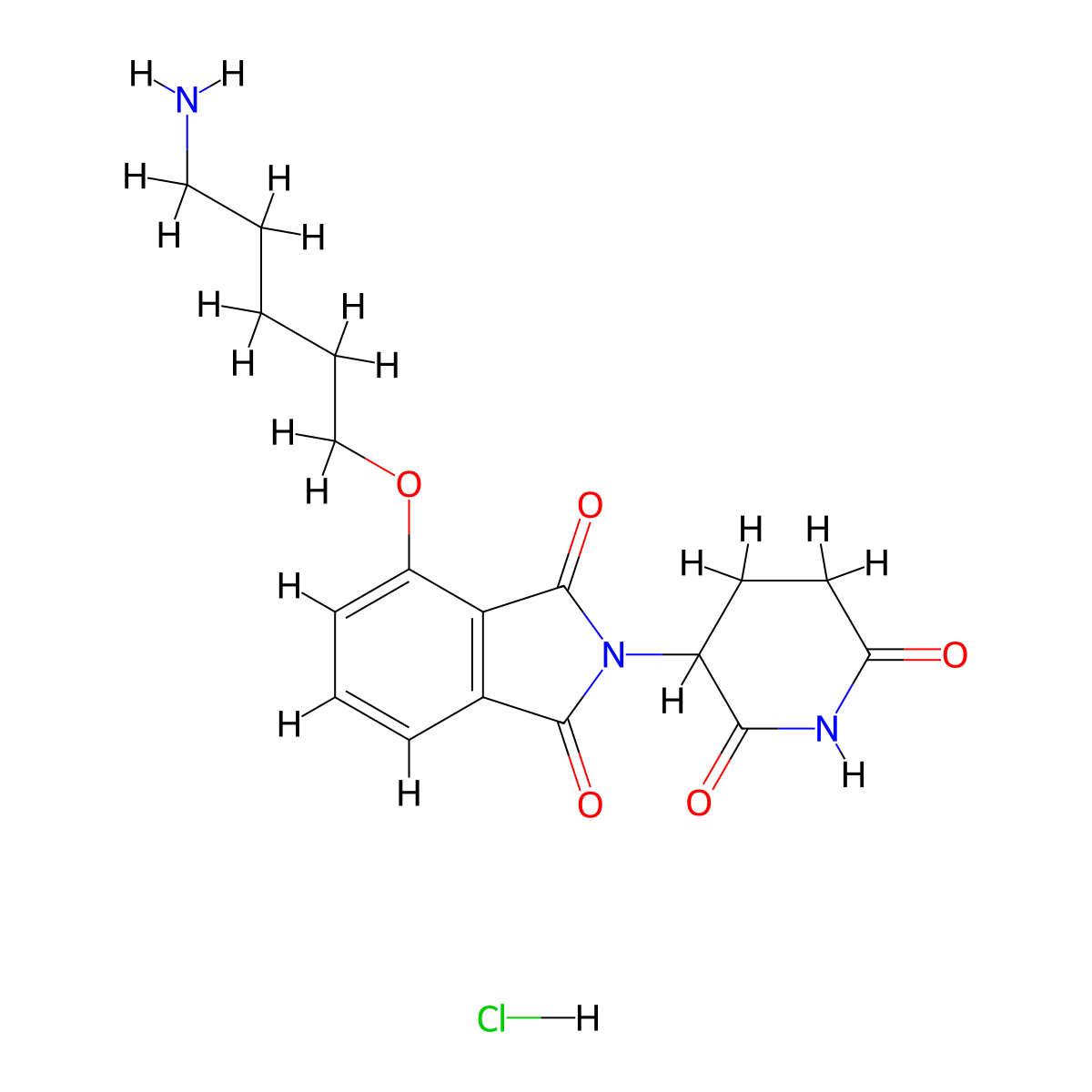 Thalidomide-O-C5-NH2 hydrochloride molecular structure, CAS 2419145-66-5