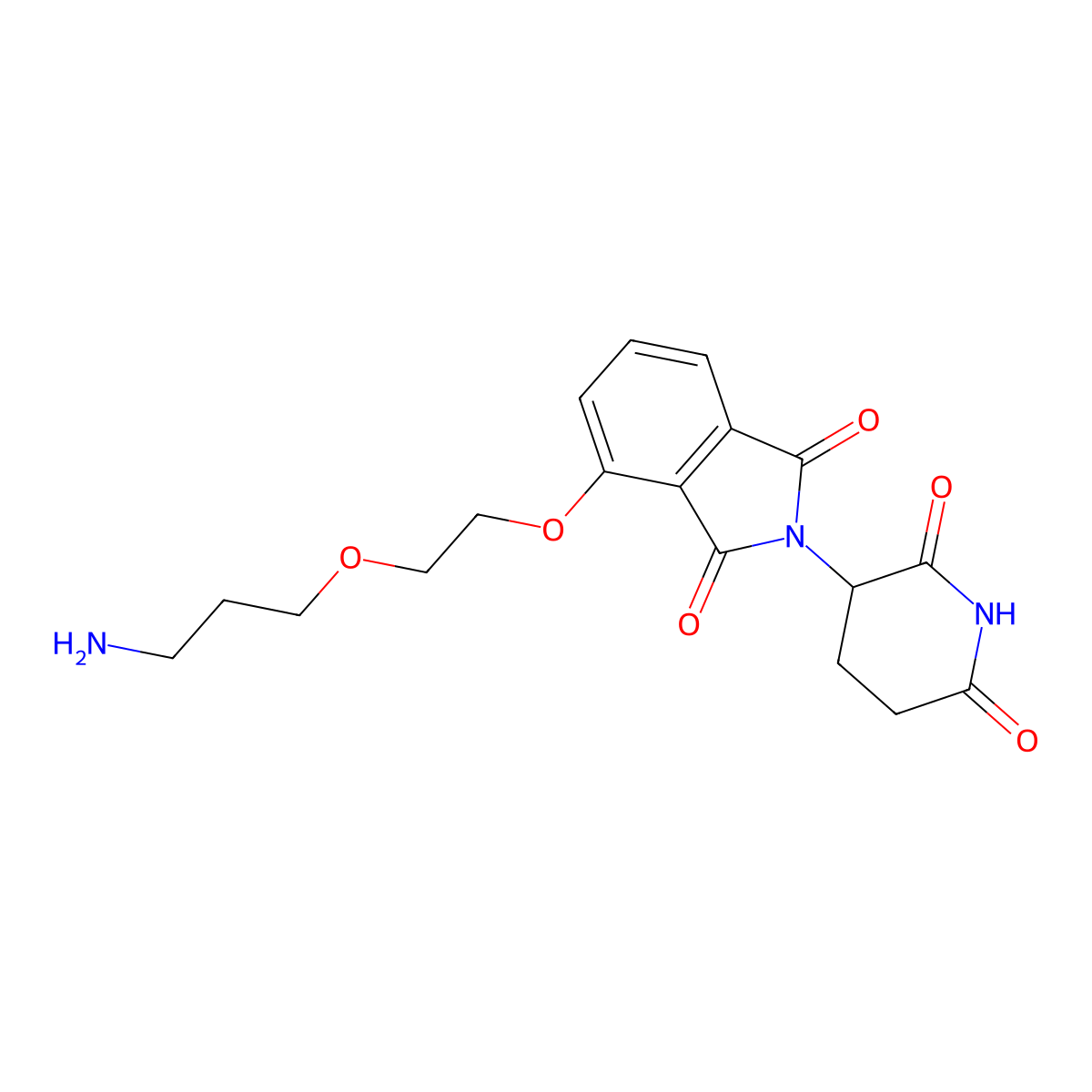 4-[2-(3-Aminopropoxy)ethoxy]-2-(2,6-dioxo-3-piperidyl)isoindoline-1,3-dione molecular structure, CAS 2419157-83-6