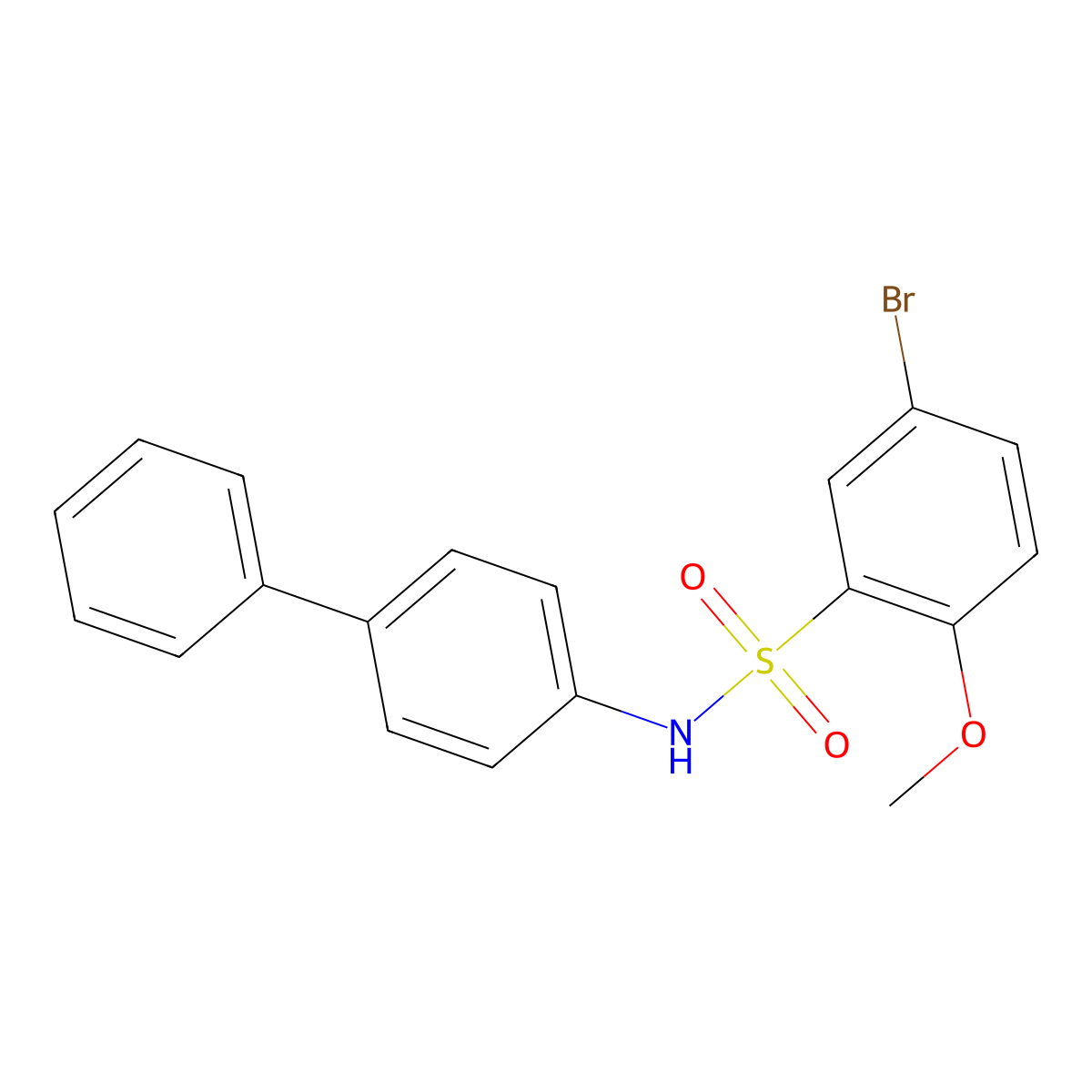 N-{[1,1'-biphenyl]-4-yl}-5-bromo-2-methoxybenzene-1-sulfonamide molecular structure, CAS 2419196-69-1