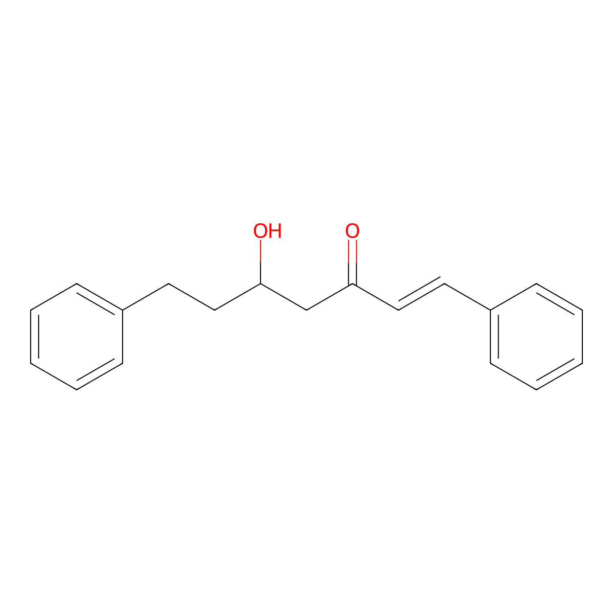 (E)-5-hydroxy-1,7-diphenylhept-1-en-3-one molecular structure, CAS 24192-00-5