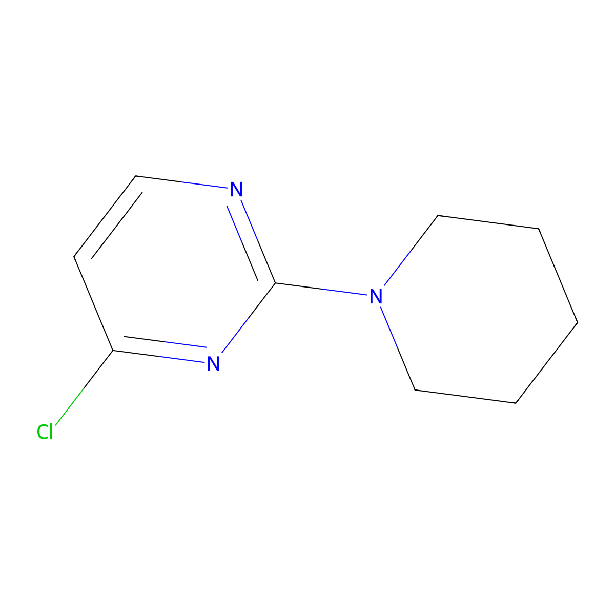4-Chloro-2-(piperidin-1-yl)pyrimidine molecular structure, CAS 24192-95-8