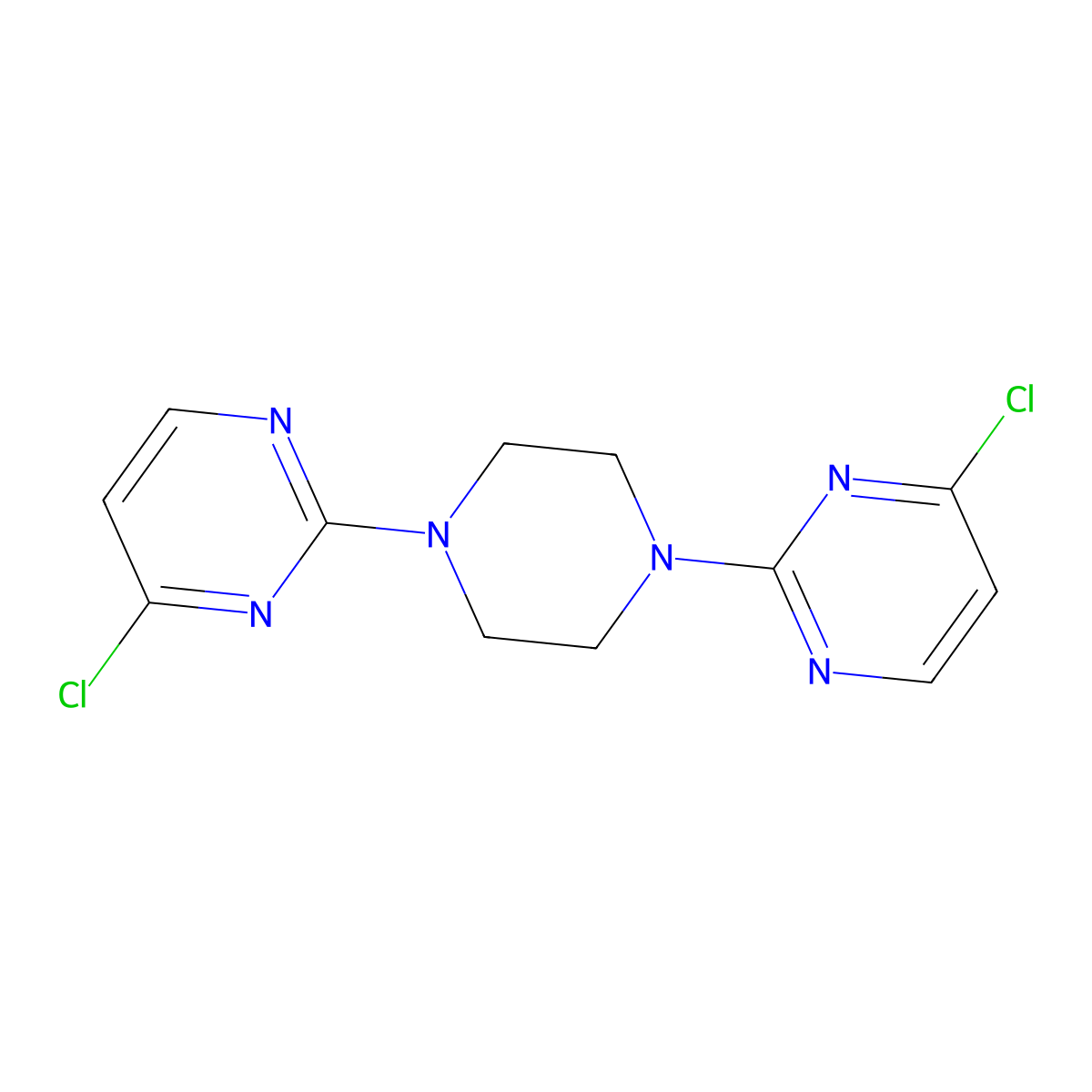 2,2'-(1,4-Piperazinediyl)bis[4-chloropyrimidine] molecular structure, CAS 24192-97-0