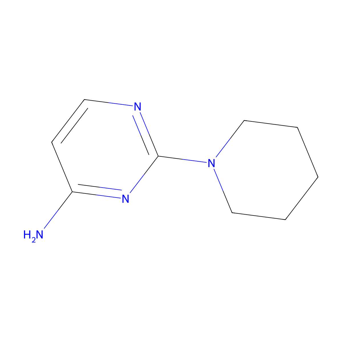 2-(Piperidin-1-yl)pyrimidin-4-amine molecular structure, CAS 24192-98-1