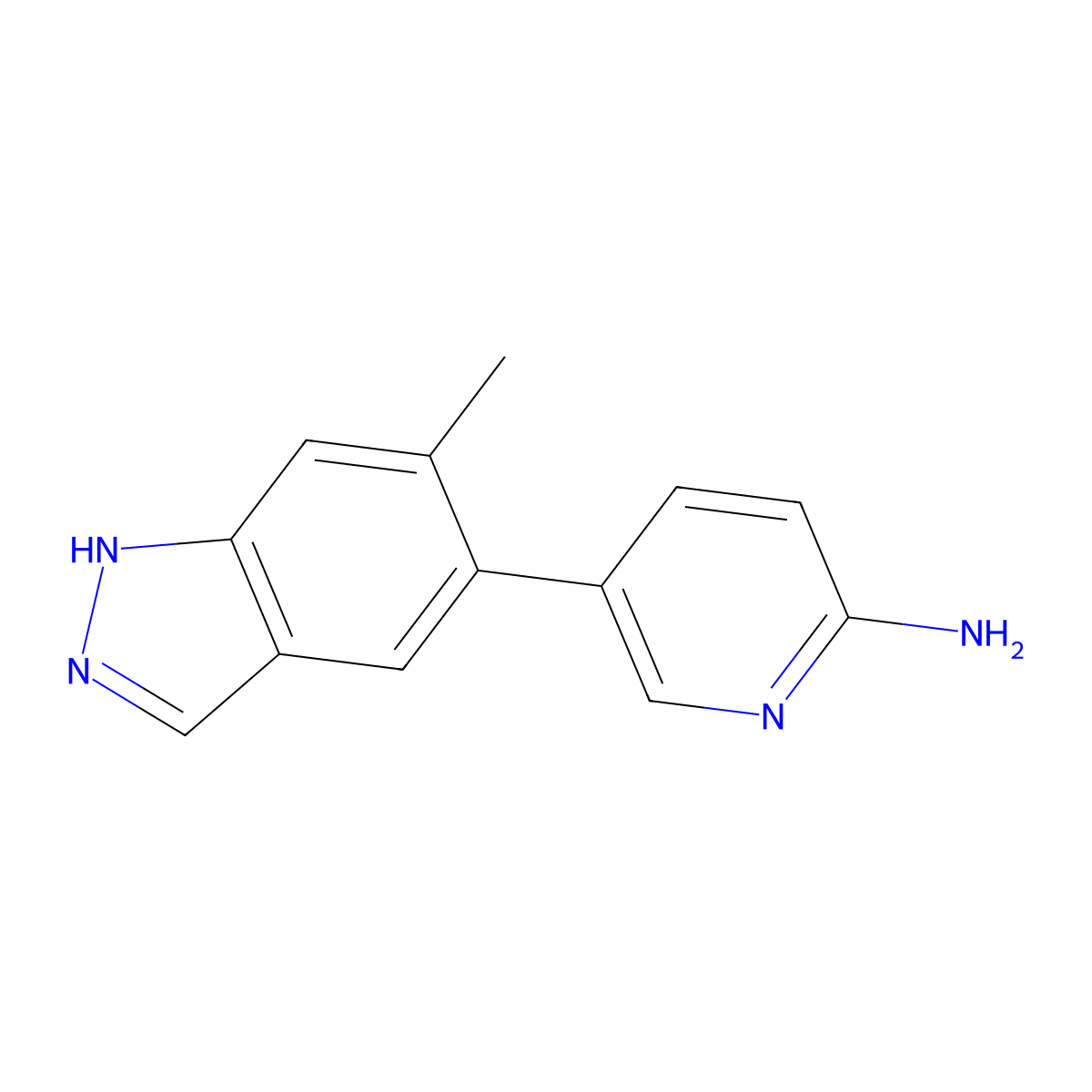 5-(6-methyl-1H-indazol-5-yl)pyridin-2-amine molecular structure, CAS 2419201-99-1