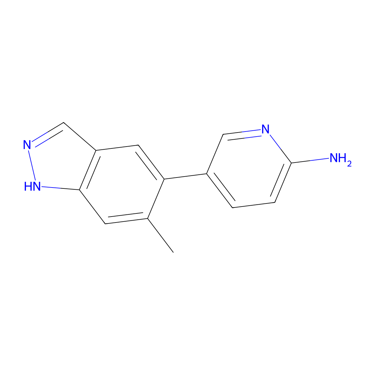 5-(6-methyl-1H-indazol-5-yl)pyridin-2-amine molecular structure, CAS 2419201-99-1