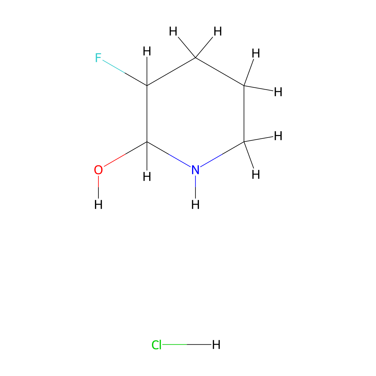 3-Fluoropiperidin-2-ol hydrochloride molecular structure, CAS 2419226-10-9