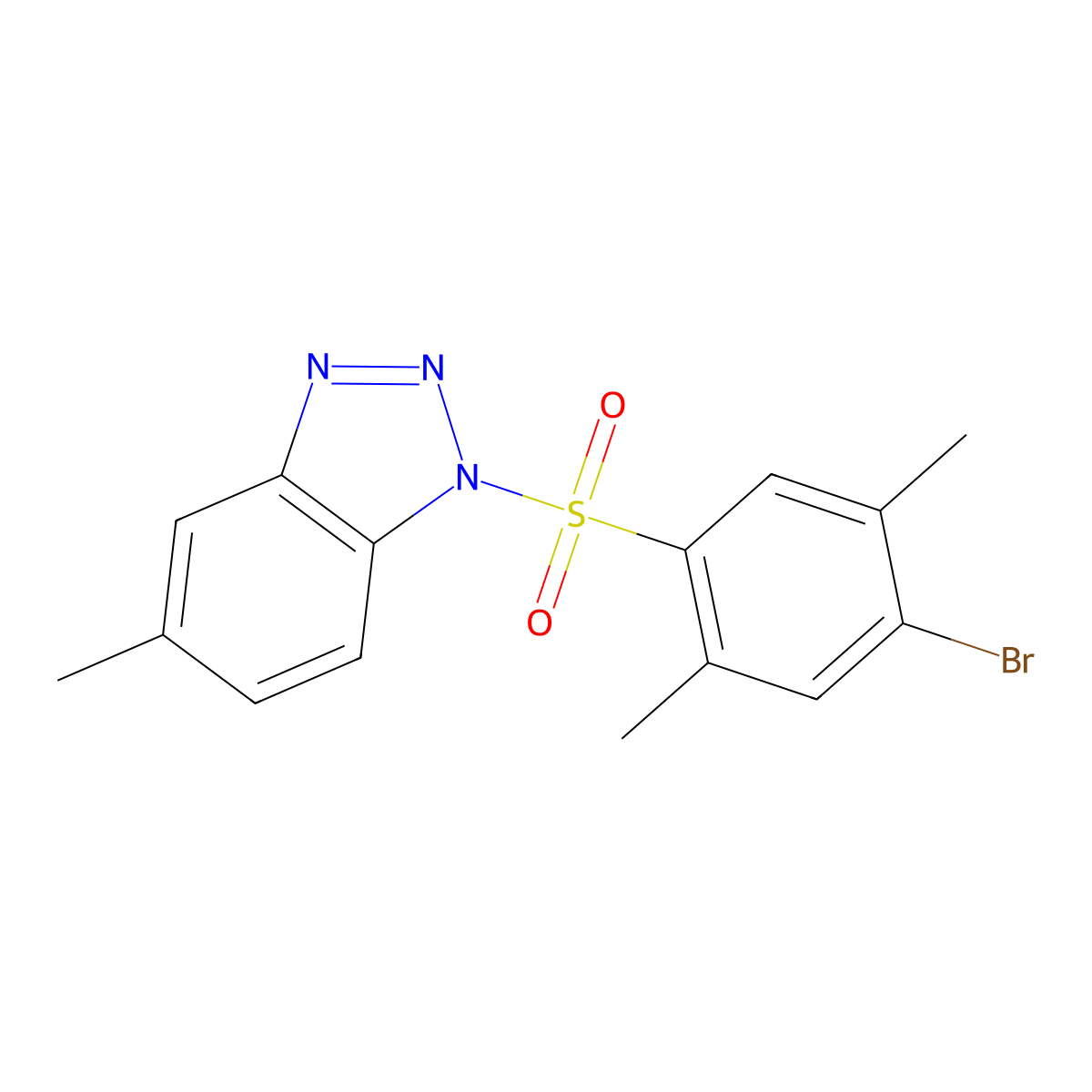 1-(4-bromo-2,5-dimethylbenzenesulfonyl)-5-methyl-1H-1,2,3-benzotriazole molecular structure, CAS 2419235-58-6