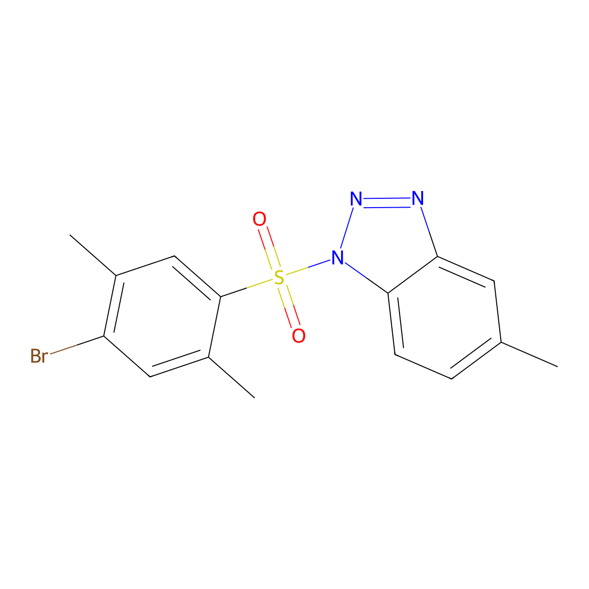 1-(4-bromo-2,5-dimethylbenzenesulfonyl)-5-methyl-1H-1,2,3-benzotriazole molecular structure, CAS 2419235-58-6