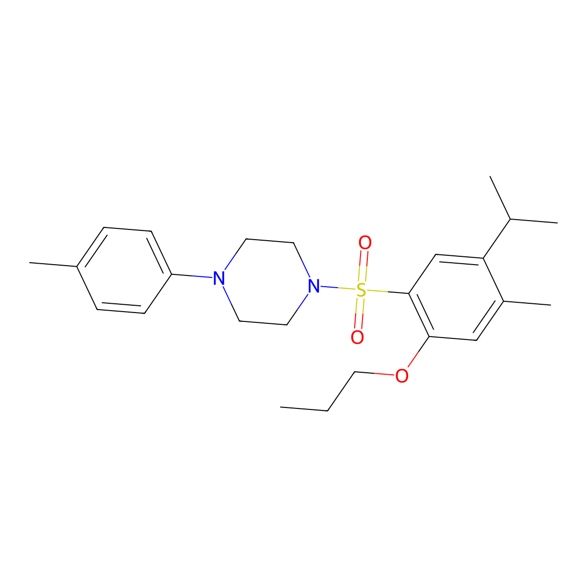 1-[4-Methyl-5-(propan-2-yl)-2-propoxybenzenesulfonyl]-4-(4-methylphenyl)piperazine molecular structure, CAS 2419245-78-4