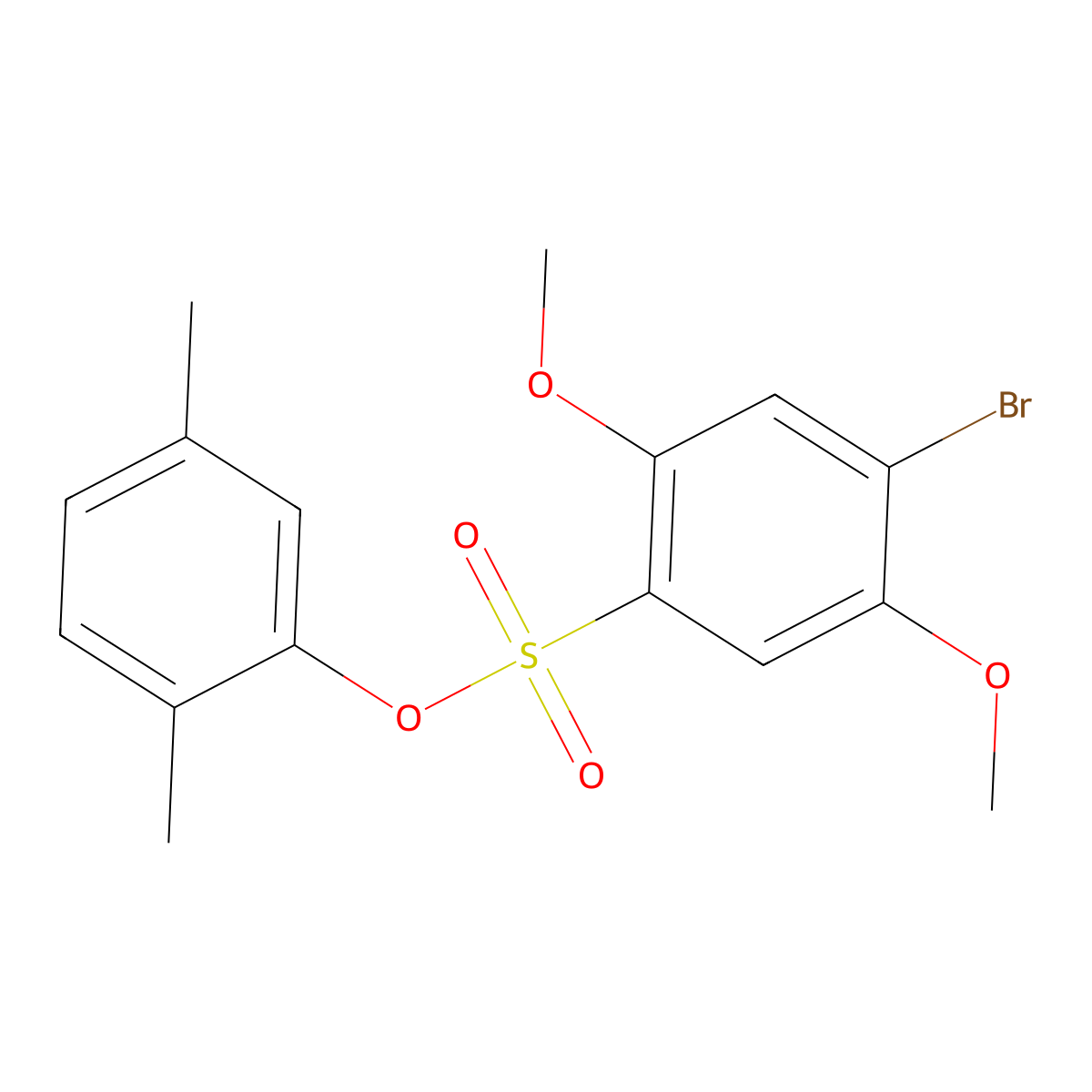 2,5-Dimethylphenyl 4-bromo-2,5-dimethoxybenzene-1-sulfonate molecular structure, CAS 2419245-82-0
