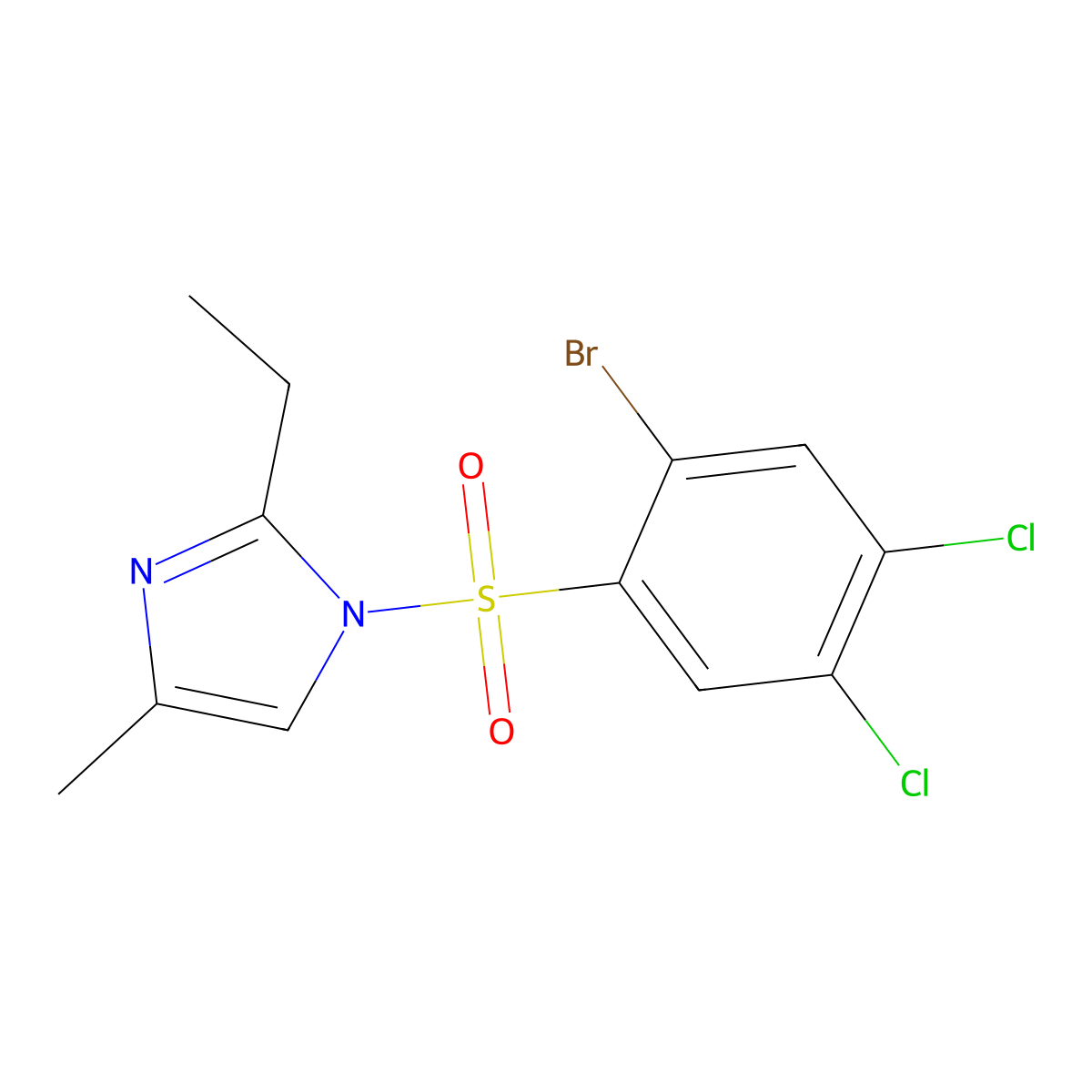 1-(2-bromo-4,5-dichlorobenzenesulfonyl)-2-ethyl-4-methyl-1H-imidazole molecular structure, CAS 2419245-86-4