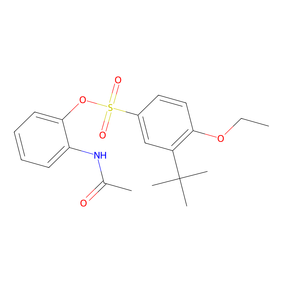 2-Acetamidophenyl 3-tert-butyl-4-ethoxybenzene-1-sulfonate molecular structure, CAS 2419245-89-7