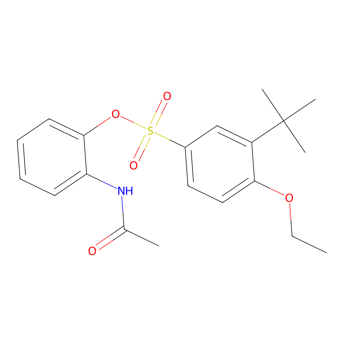 2-Acetamidophenyl 3-tert-butyl-4-ethoxybenzene-1-sulfonate molecular structure, CAS 2419245-89-7