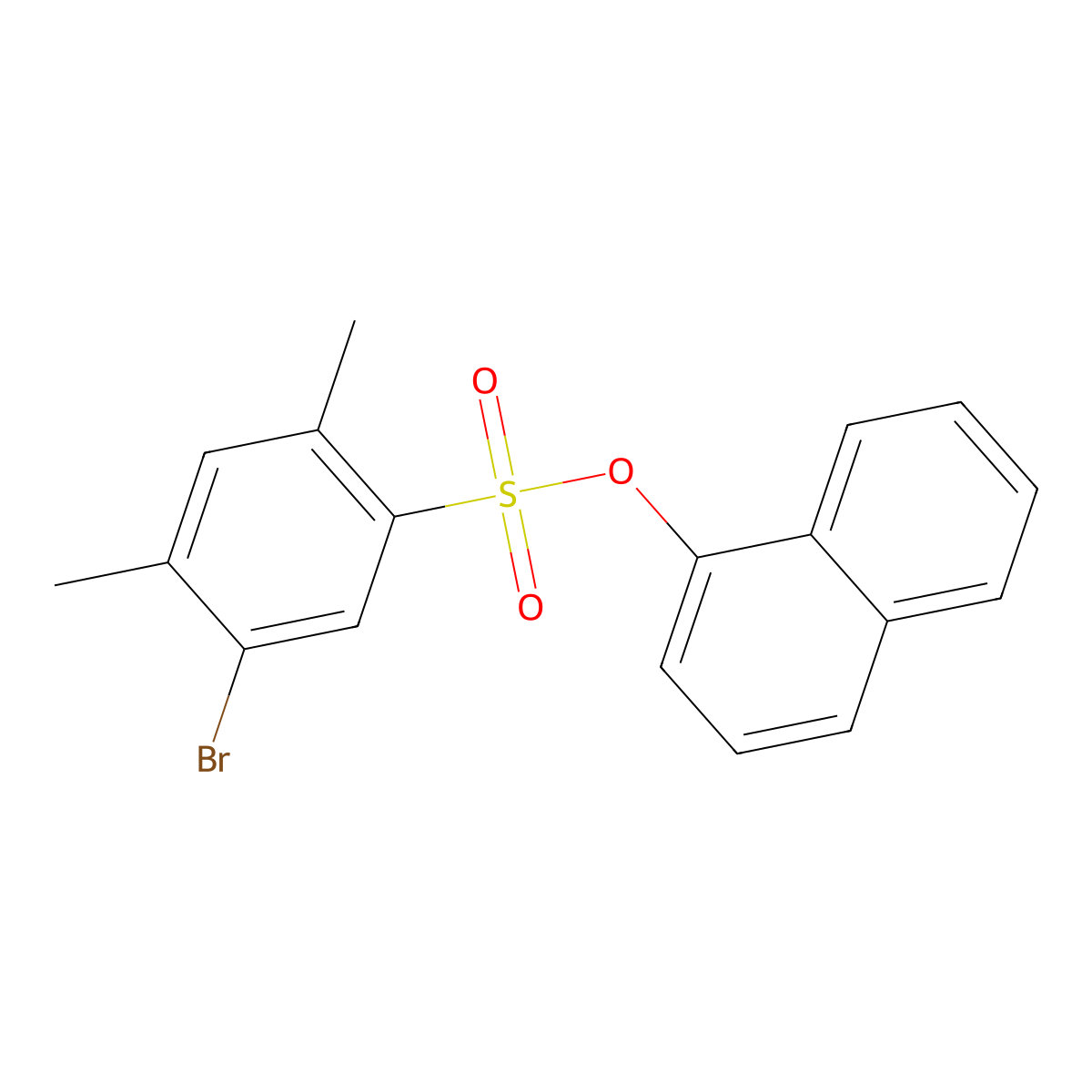 Naphthalen-1-yl 5-bromo-2,4-dimethylbenzene-1-sulfonate molecular structure, CAS 2419248-71-6