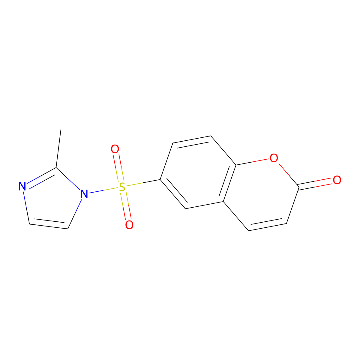 6-[(2-methyl-1H-imidazol-1-yl)sulfonyl]-2H-chromen-2-one molecular structure, CAS 2419249-10-6