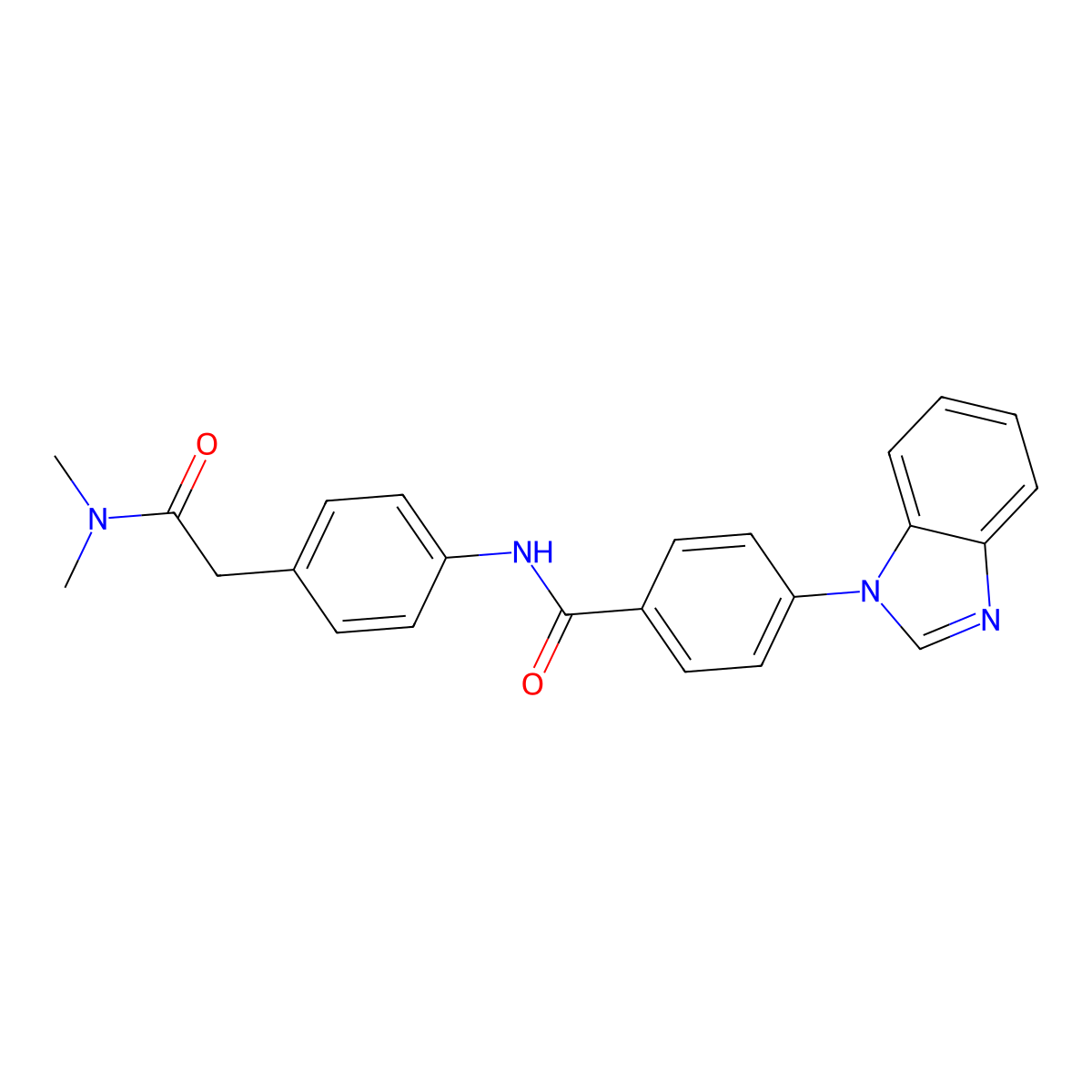 4-(1H-1,3-benzodiazol-1-yl)-N-{4-[(dimethylcarbamoyl)methyl]phenyl}benzamide molecular structure, CAS 2419263-24-2