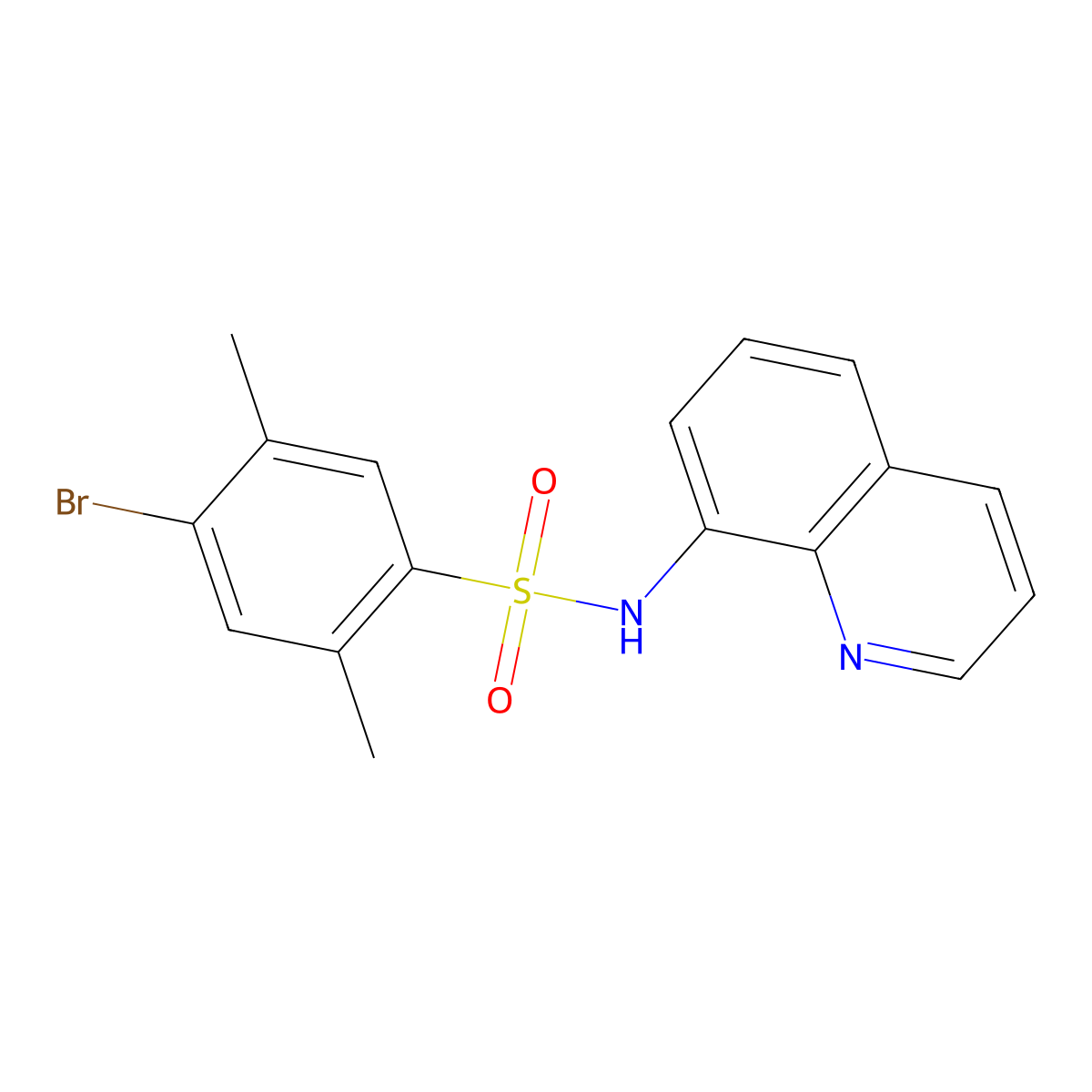 4-bromo-2,5-dimethyl-N-(quinolin-8-yl)benzene-1-sulfonamide molecular structure, CAS 2419268-15-6