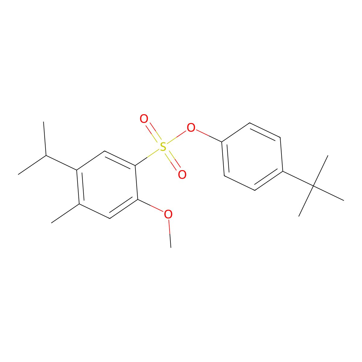4-Tert-butylphenyl 2-methoxy-4-methyl-5-(propan-2-yl)benzene-1-sulfonate molecular structure, CAS 2419268-48-5