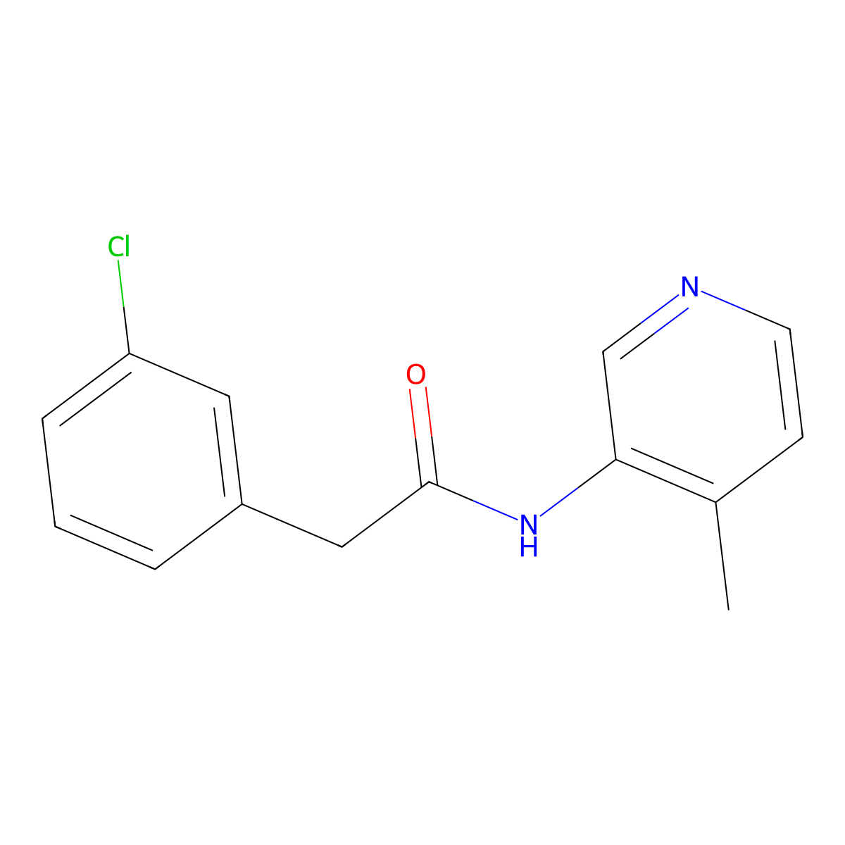 2-(3-chlorophenyl)-N-(4-methylpyridin-3-yl)acetamide molecular structure, CAS 2419284-55-0