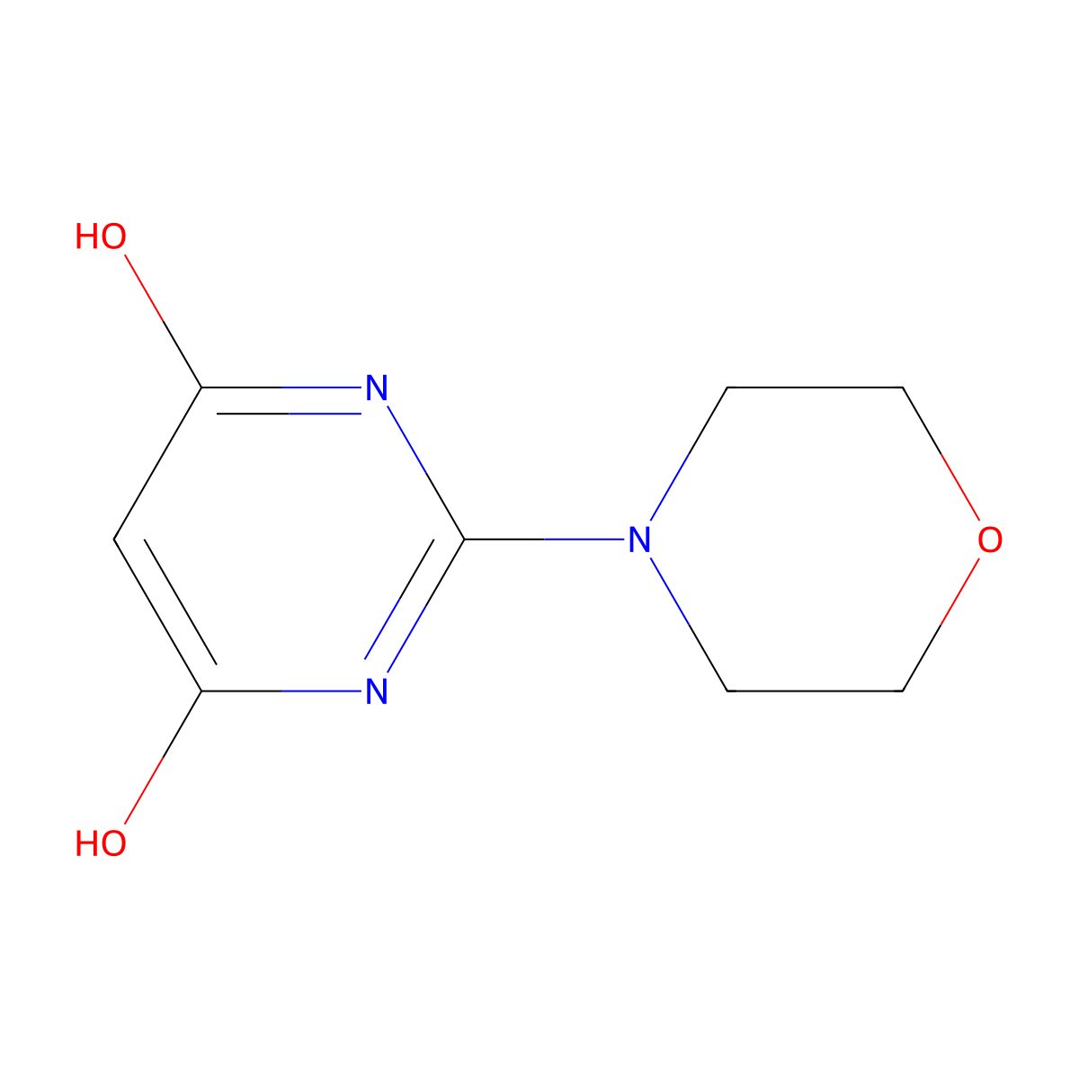 2-Morpholinopyrimidine-4,6-diol molecular structure, CAS 24193-00-8
